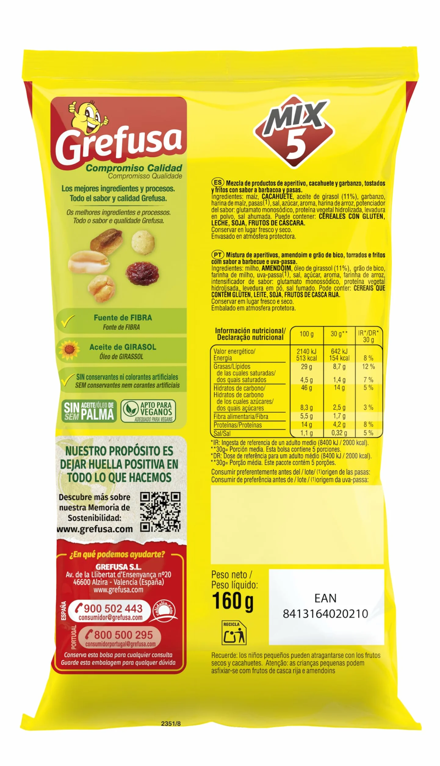 MisterCorn Cócktail frutos de secos mix 160 g
