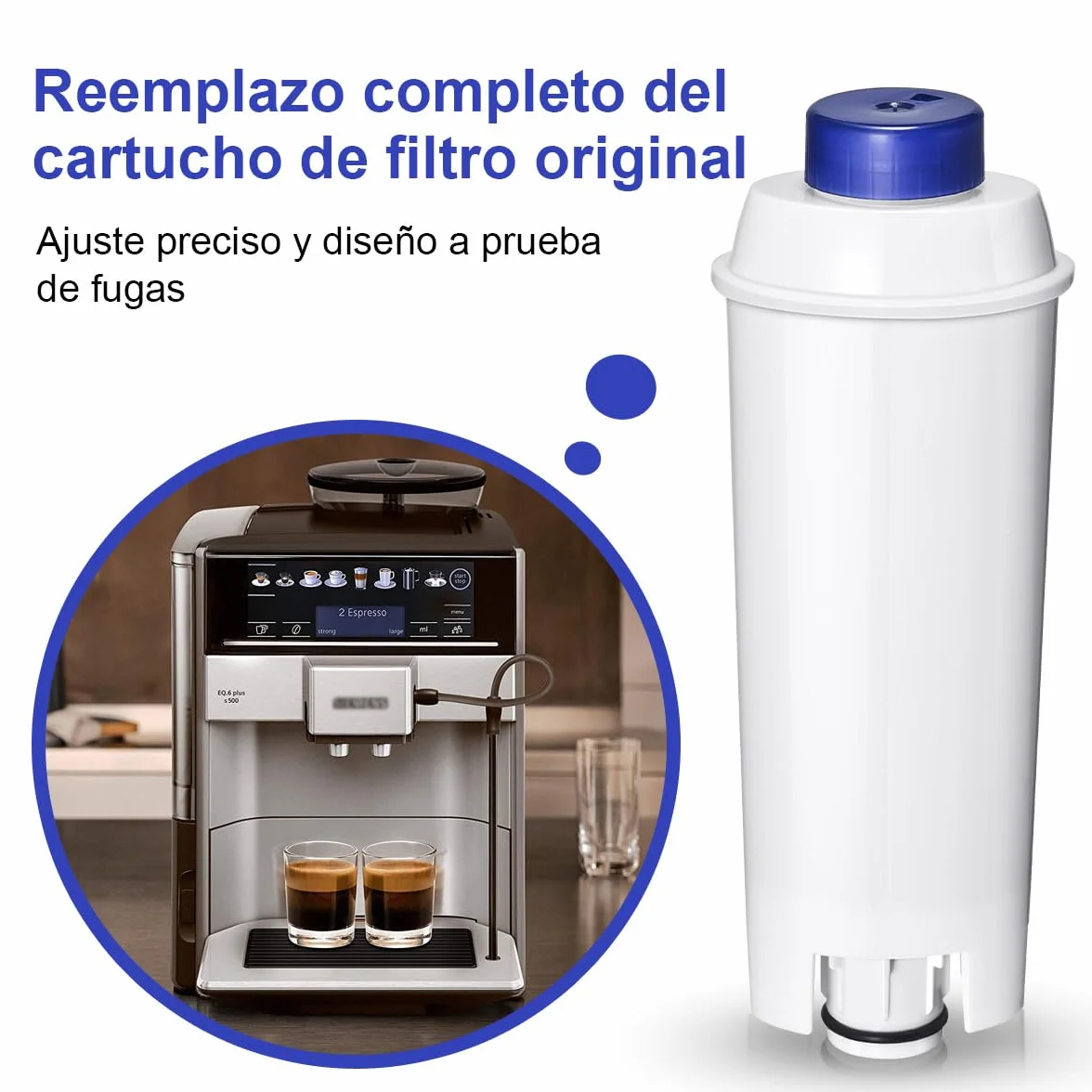 Filswa Filtro Para Cafeteras Delonghi ECAM Dinamica Cappuccino System Magnifica ETAM Autentica Esam