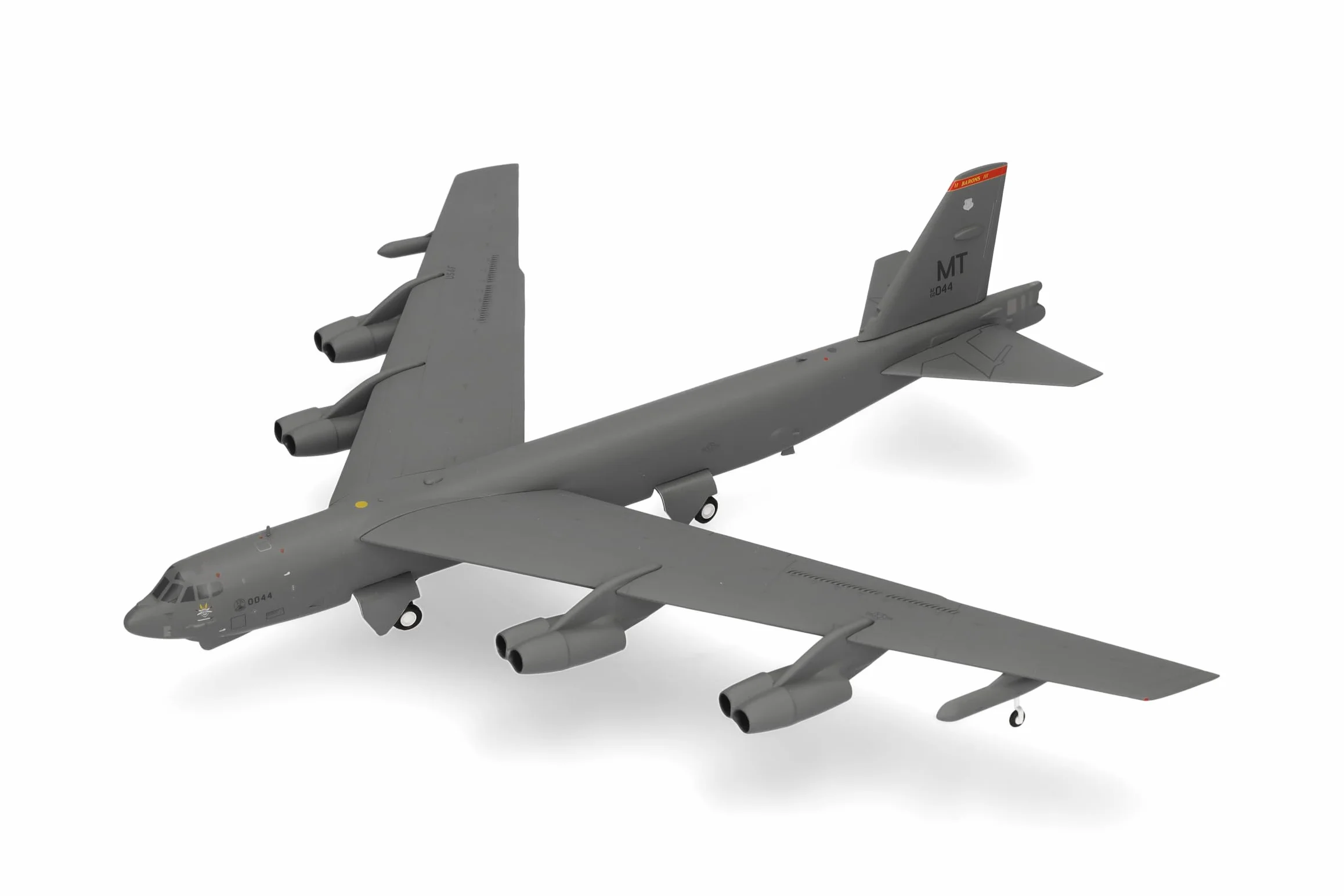 Herpa Miniatura del avión USAF Boeing B-52H Stratofortress 23rd BS Barons, Escala 1/200, Military,Modelo prefabricado, maqueta de colleción, modelismo, Avion sin Soporte, Figura Metal