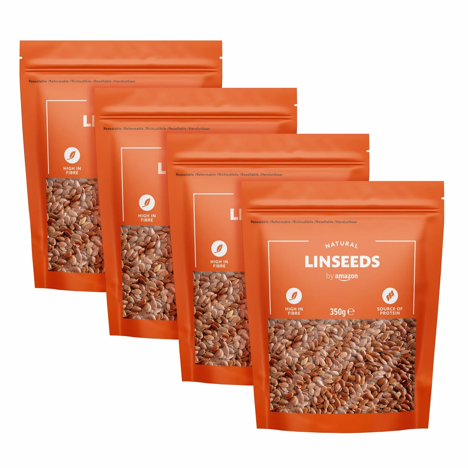 Semillas De Lino by Amazon, 1400g (4 Paquetes de 350g)