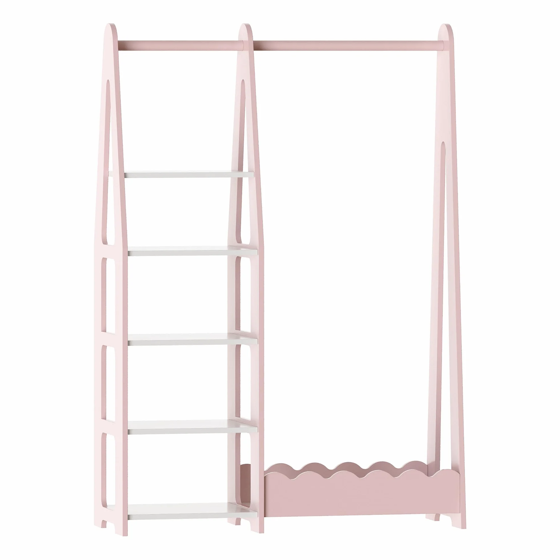 Perchero Burro Infantil Vestnes con Estantería 114 x 77 x 30 cm - Rosa/Blanco