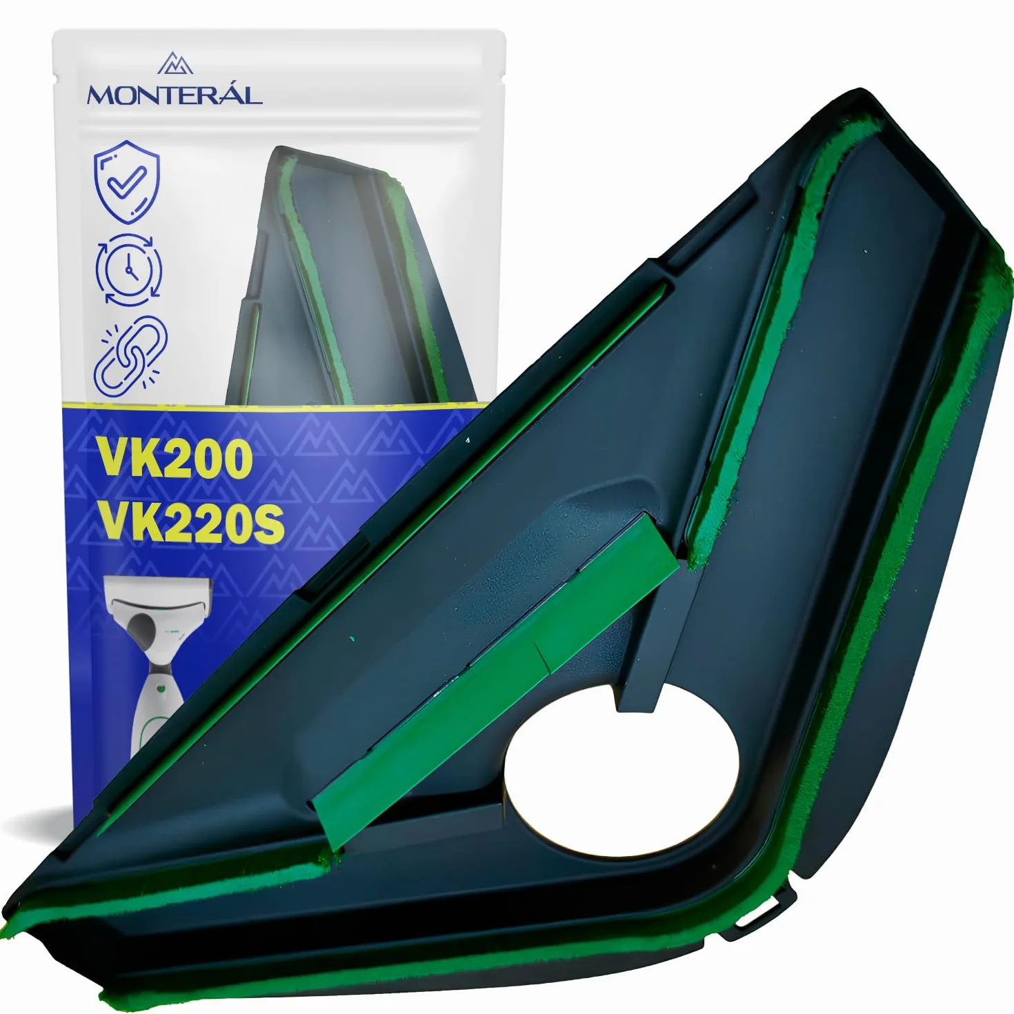 MONTERAL Cepillo con Borde de Goma y Cerdas para Modelos HD60 HD65 para Aspiradora con Código Original 58072 para Vorwerk Kobold VK200 VK220S - Garantía de 10 Años
