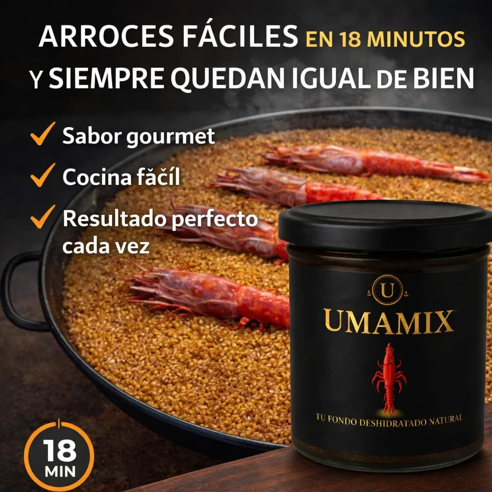 FUMET CARABINERO + ARROZ MOLINO ROCA - UMAMIX - Los Fondos Secretos Naturales que usan los Chefs de Alta Cocina (Pack)