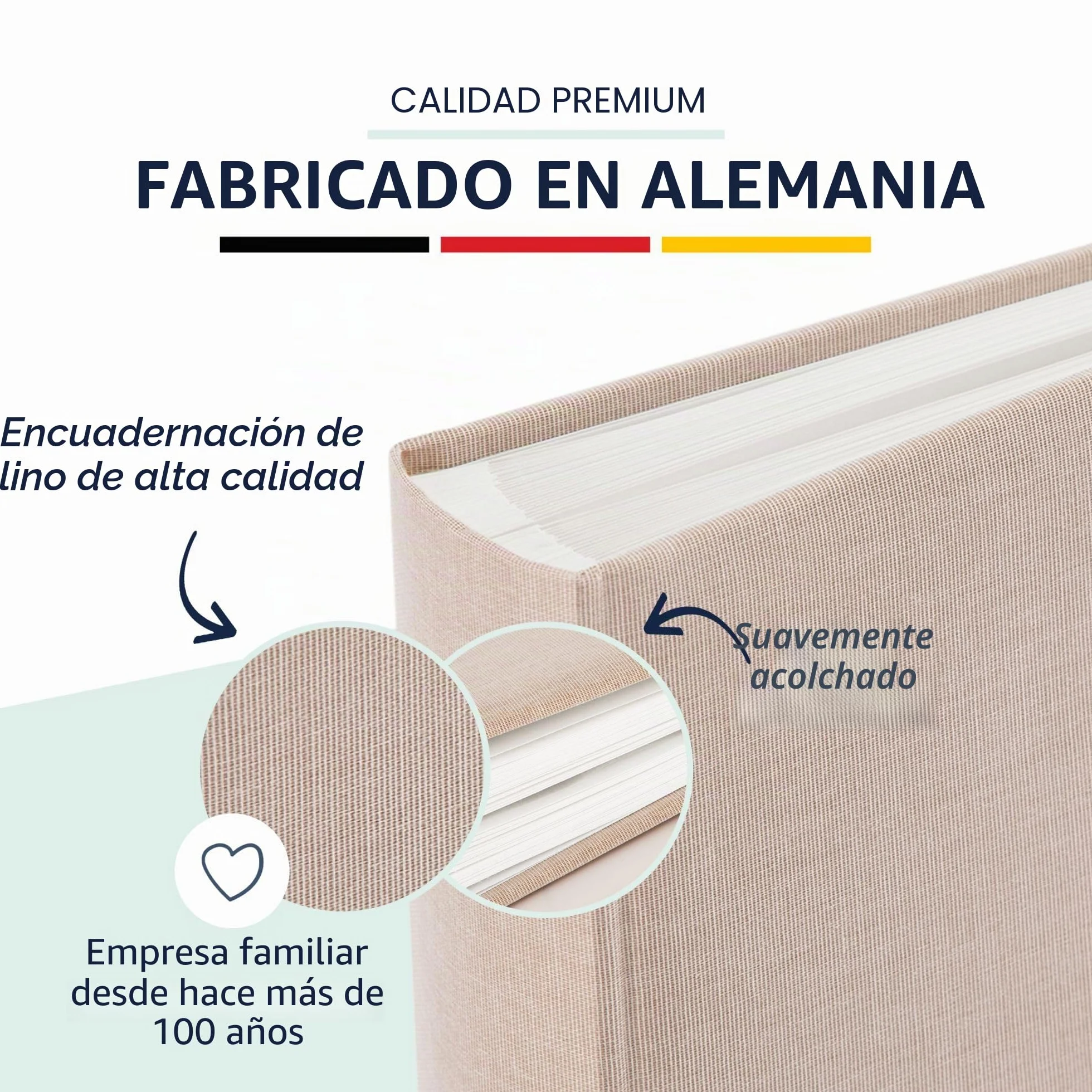 goldbuch 24605 Álbum de fotos Summertime Trend 2 con 60 páginas blancas con separadores de pergamino, álbum de recuerdos con cubierta de lino para pegar, color beige, 25 x 25 x 4 cm
