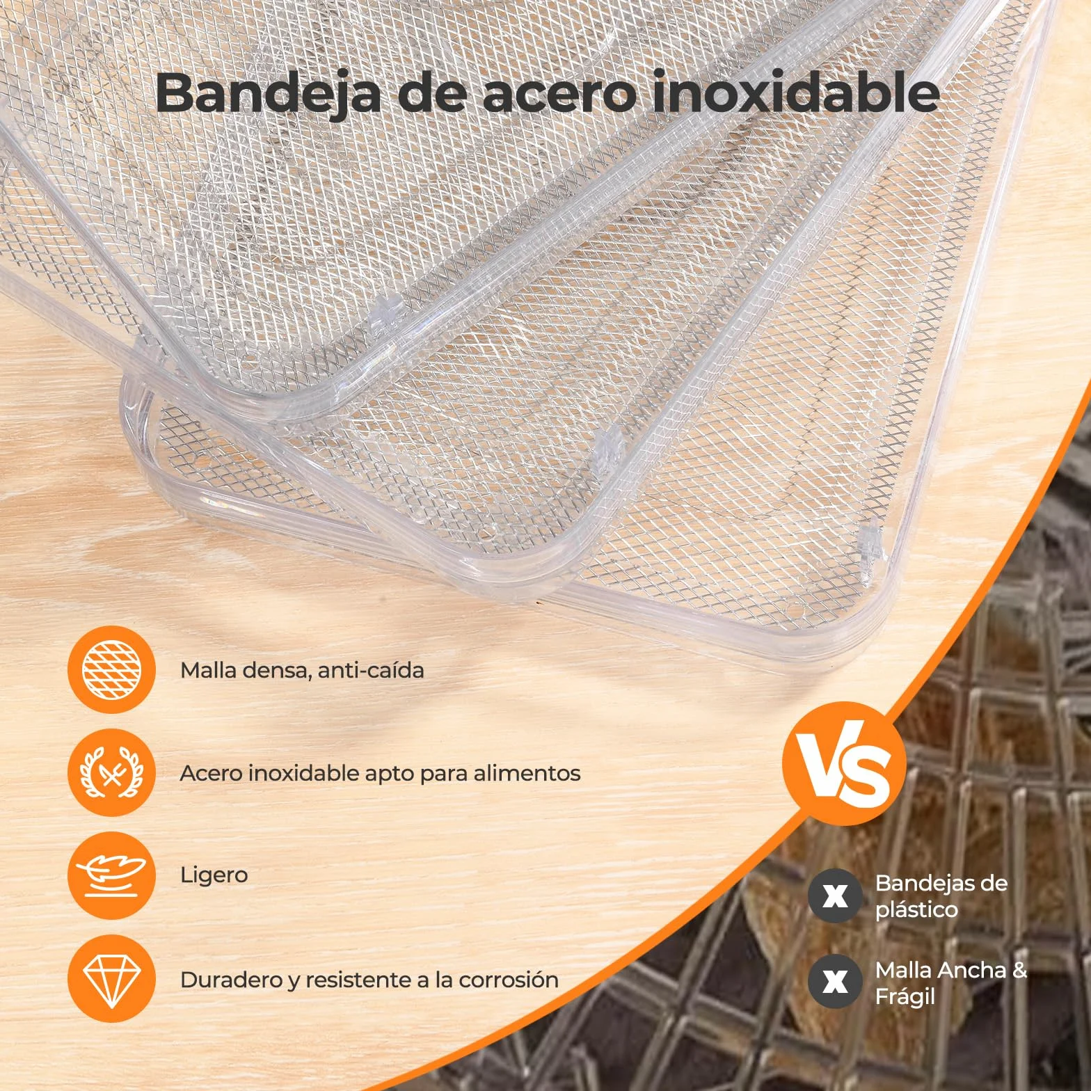 YASHE Deshidratador de Alimentos 5 Bandejas Acero Inoxidable 400W Flujo de Aire 360° Sin BPA