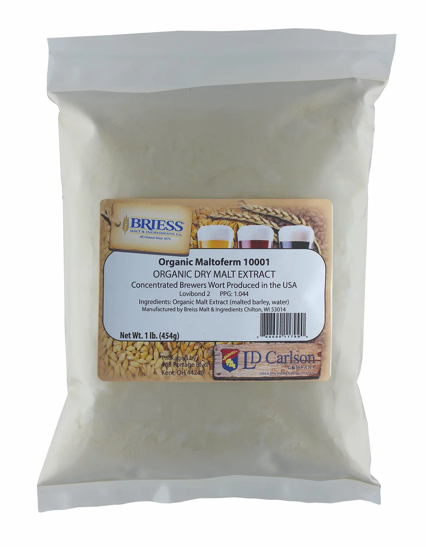 Organic Light Dried Malt Extract DME Maltoferm 10001 1 Lb