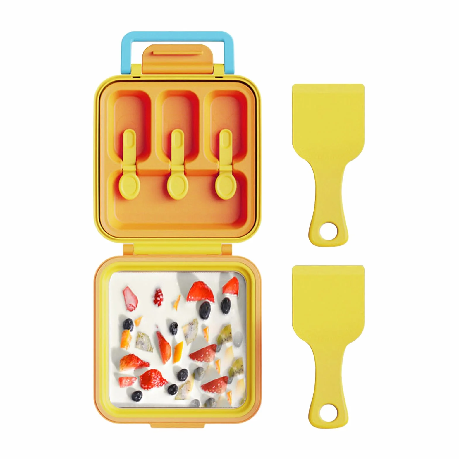 Moldes Para Helados Recipiente 2 en 1 para Rollos de Crema Congelada | Herramienta de Repostería con Desmolde Fácil, Bandeja para Rollos de Yogur que Ahorra Espacio para Meriendas Caseras