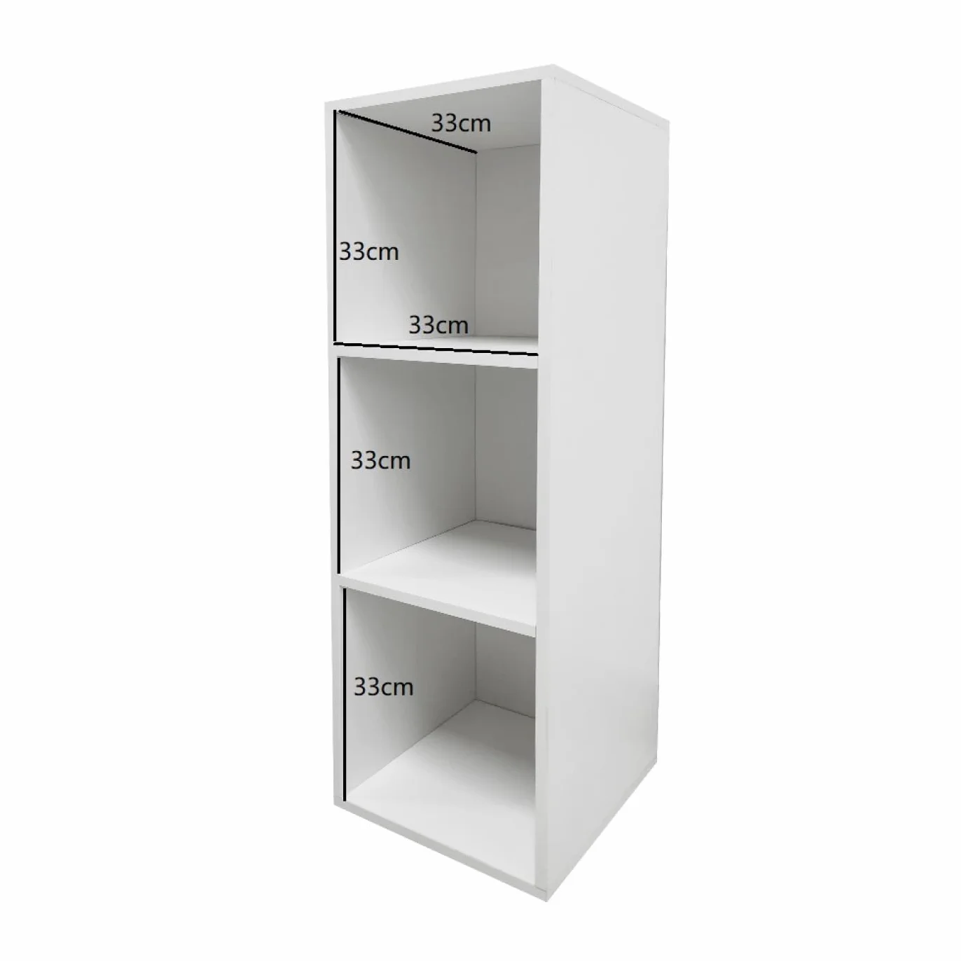 Mueble de almacenamiento de vinilo LP 3 compartimentos blanco