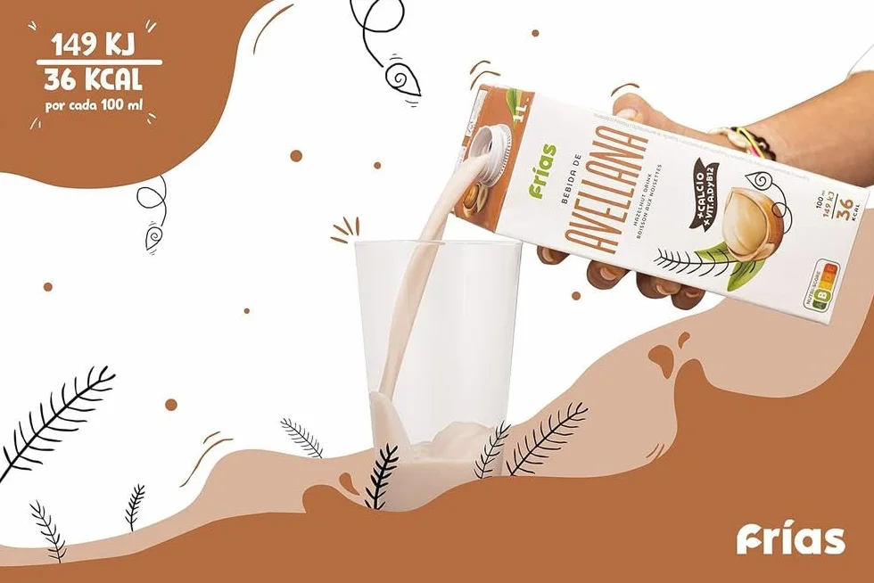 Frías Bebida Vegetal de Avellana Enriquecida con Calcio Pack 6x1L Vegana Sin Gluten Sin Lactosa