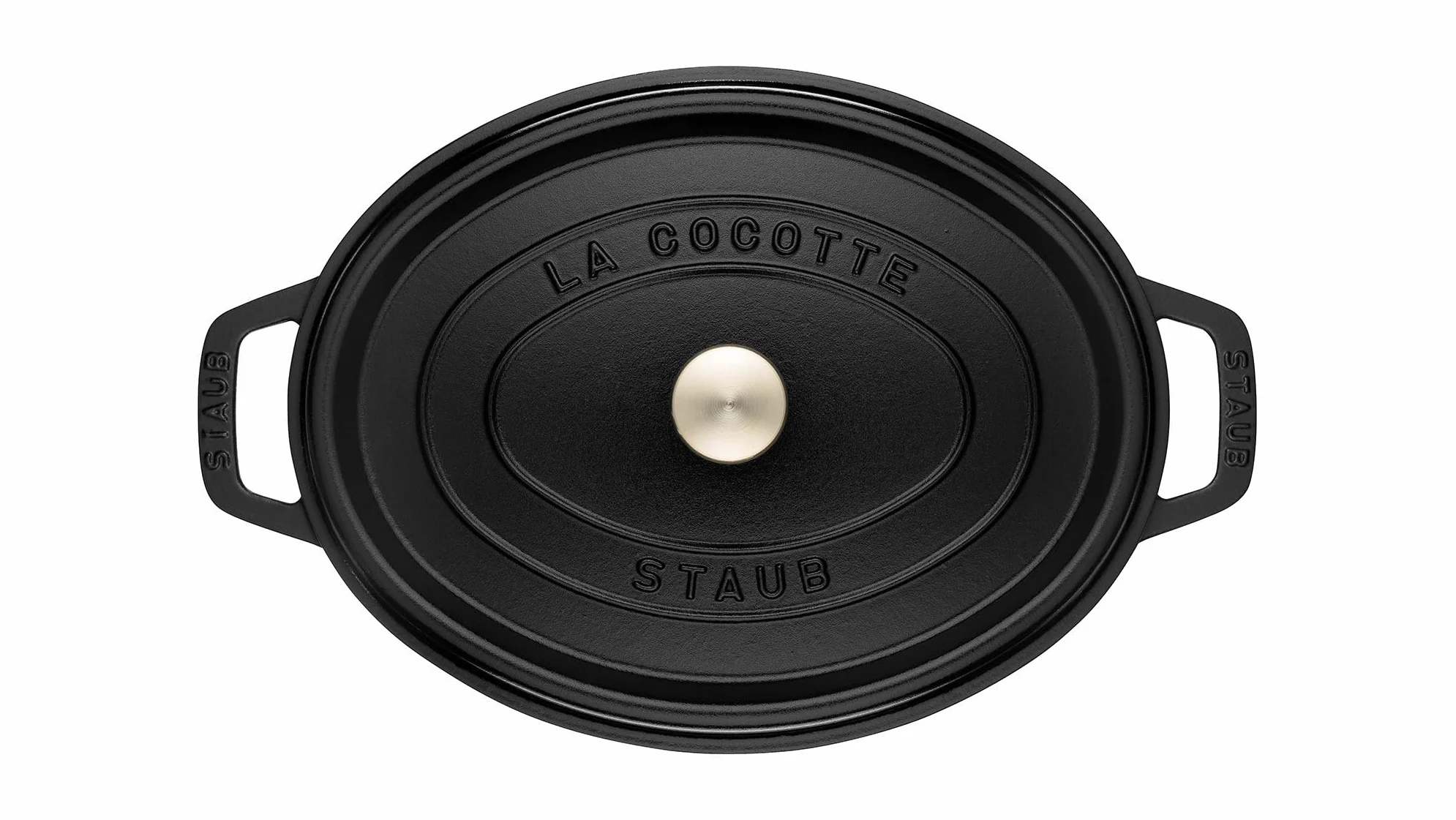 STAUB Cocotte, olla de hierro fundido, apta para todo tipo de cocinas incl. inducción, ovalada, 37 cm, 8 L, Made in France, negro