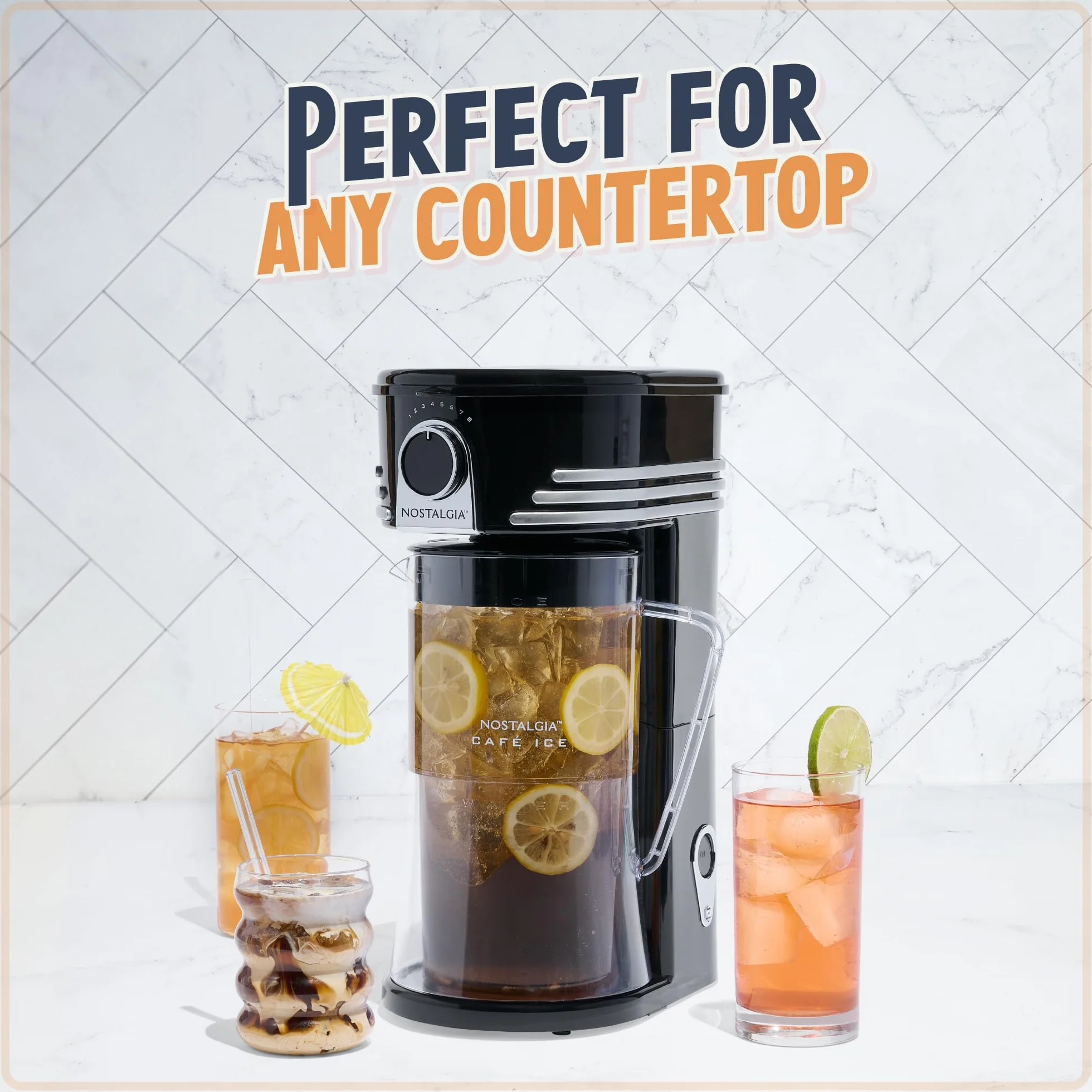 Nostalgia 3-Quart Iced Coffee & Tea Brewing System With Double-Insulated Pitcher, Strength Selector & Infuser Chamber, Also Perfect For Lattes, Lemonade, Flavored Water, Black