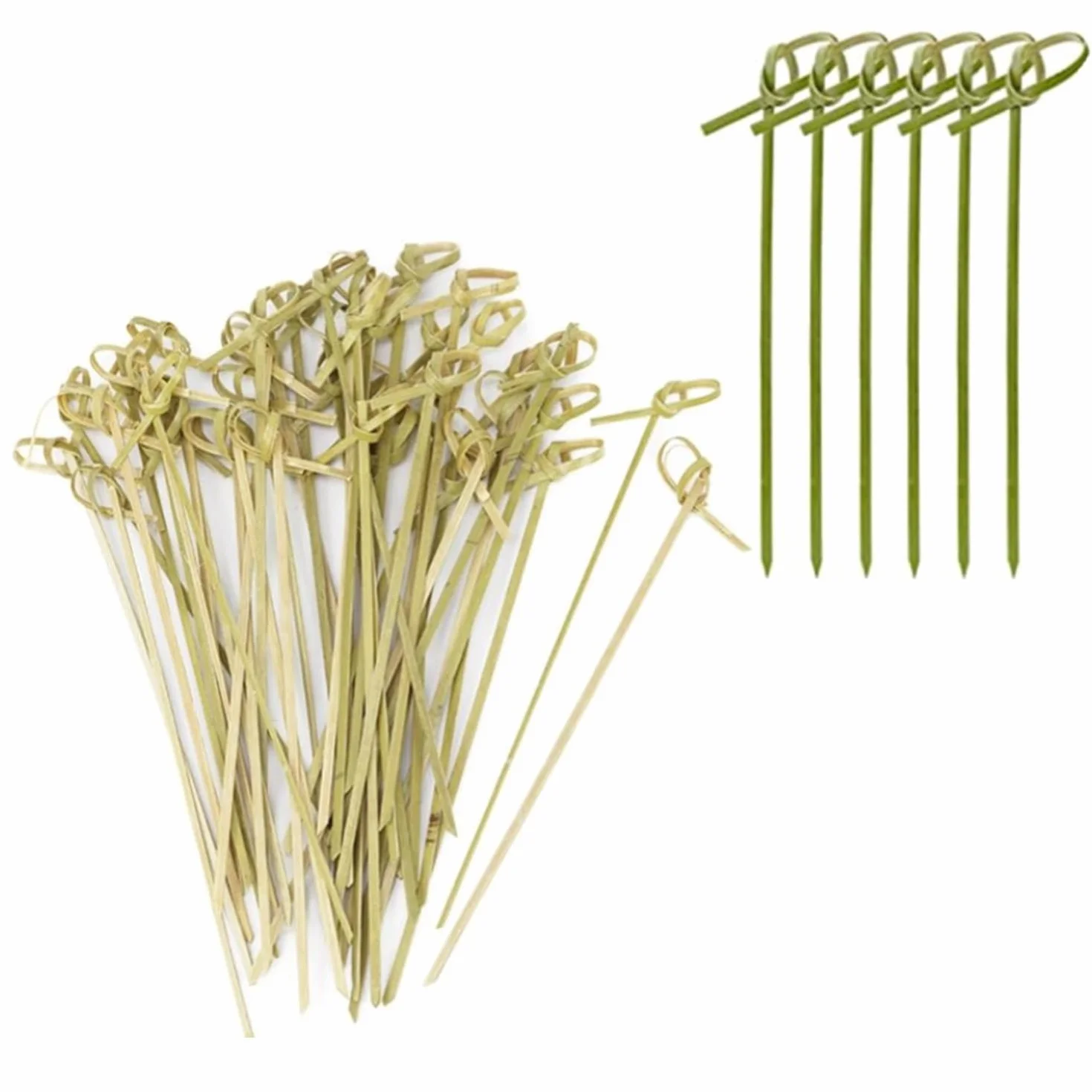 Palitos de Cóctel de Bambú Ecológicos 100 Piezas Pinchos para Aperitivos Fiestas