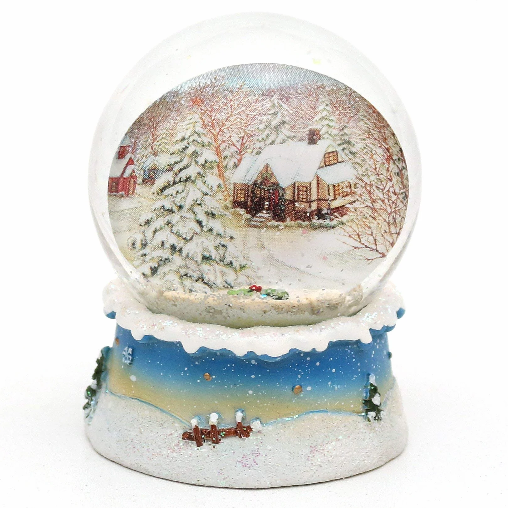 Maravillosa Bola de Nieve Papá Noel con muñeco de Nieve 8,5 x 7 cm Ø 6,5 cm