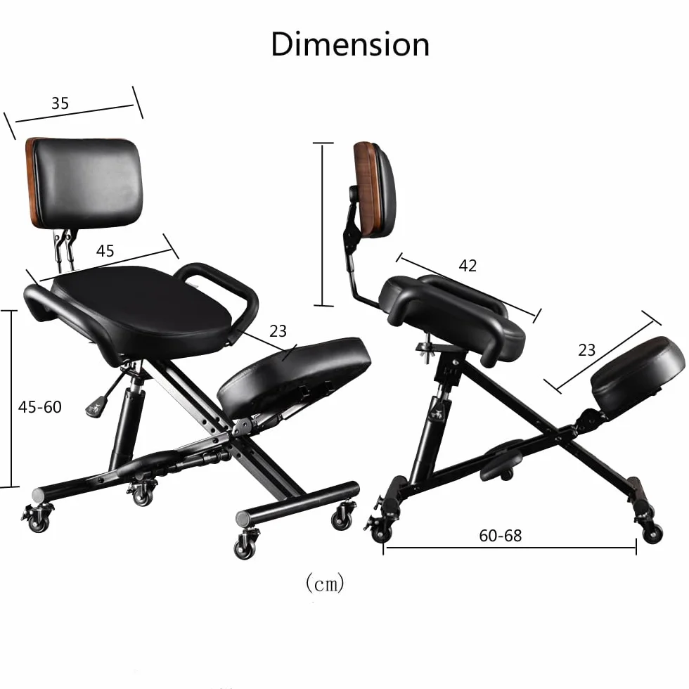 Silla ergonómica de rodillas con soporte trasero, silla de escritorio ajustable para el hogar y la oficina, reduce la presión sobre tus espinillas