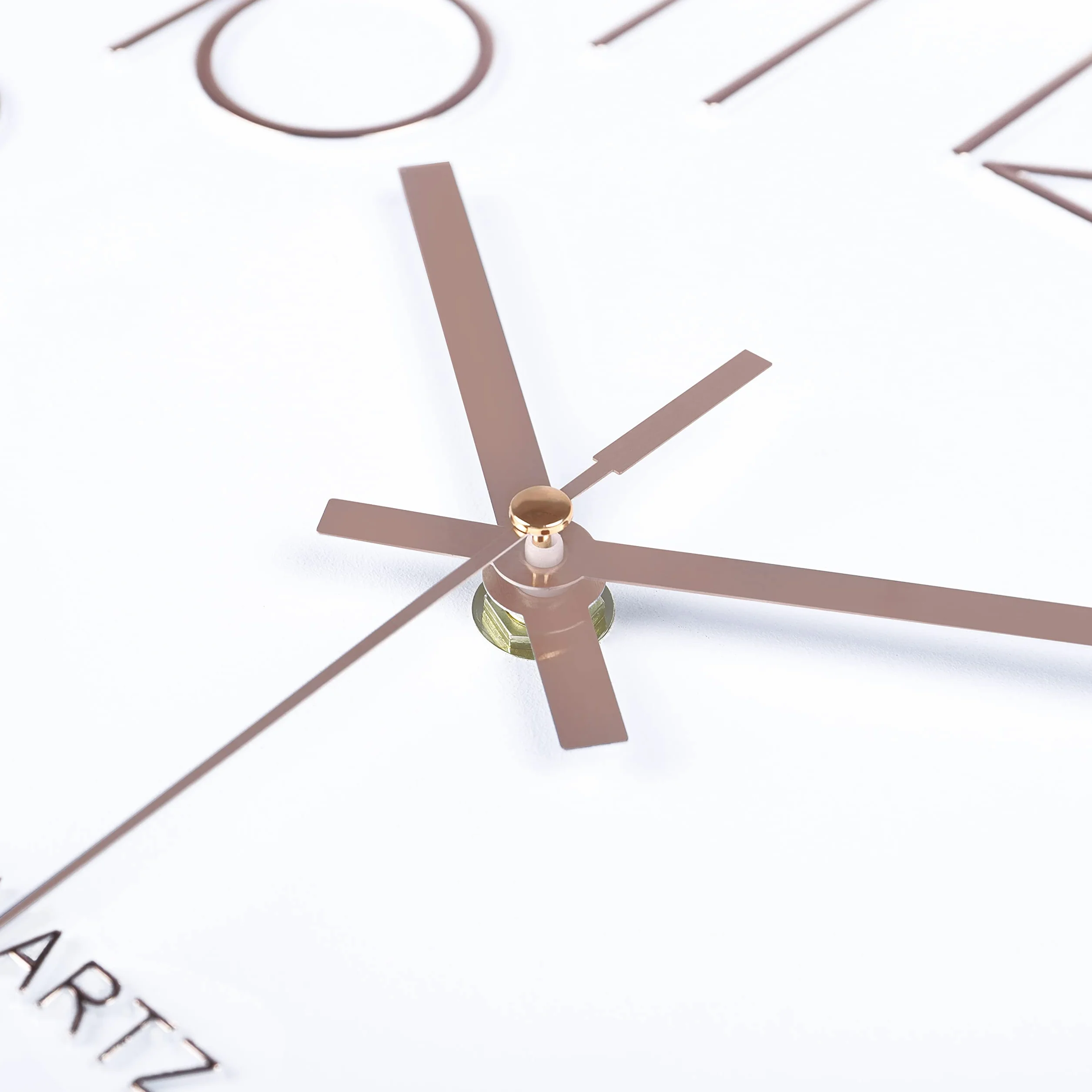 Lafocuse Reloj de Pared 30cm Blanco Silencioso Oro Rosa Números 3D Moderno