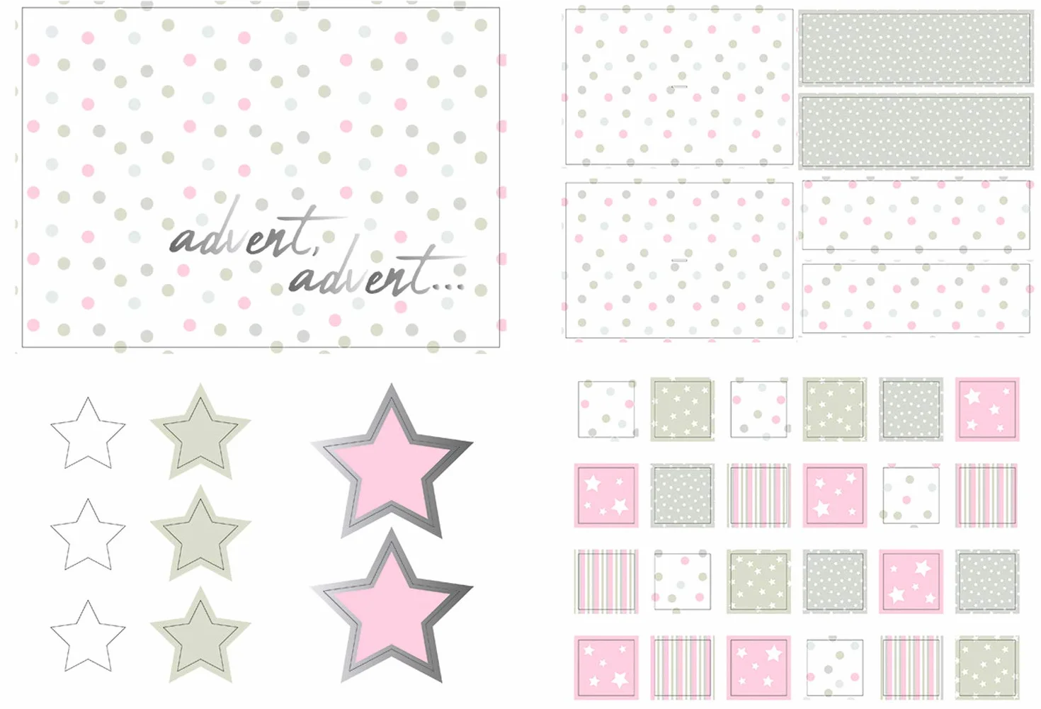 Ursus Calendario de Adviento libro estrellas 22,4 x 16,1 x 5,3 cm cartón kraft cinta satén