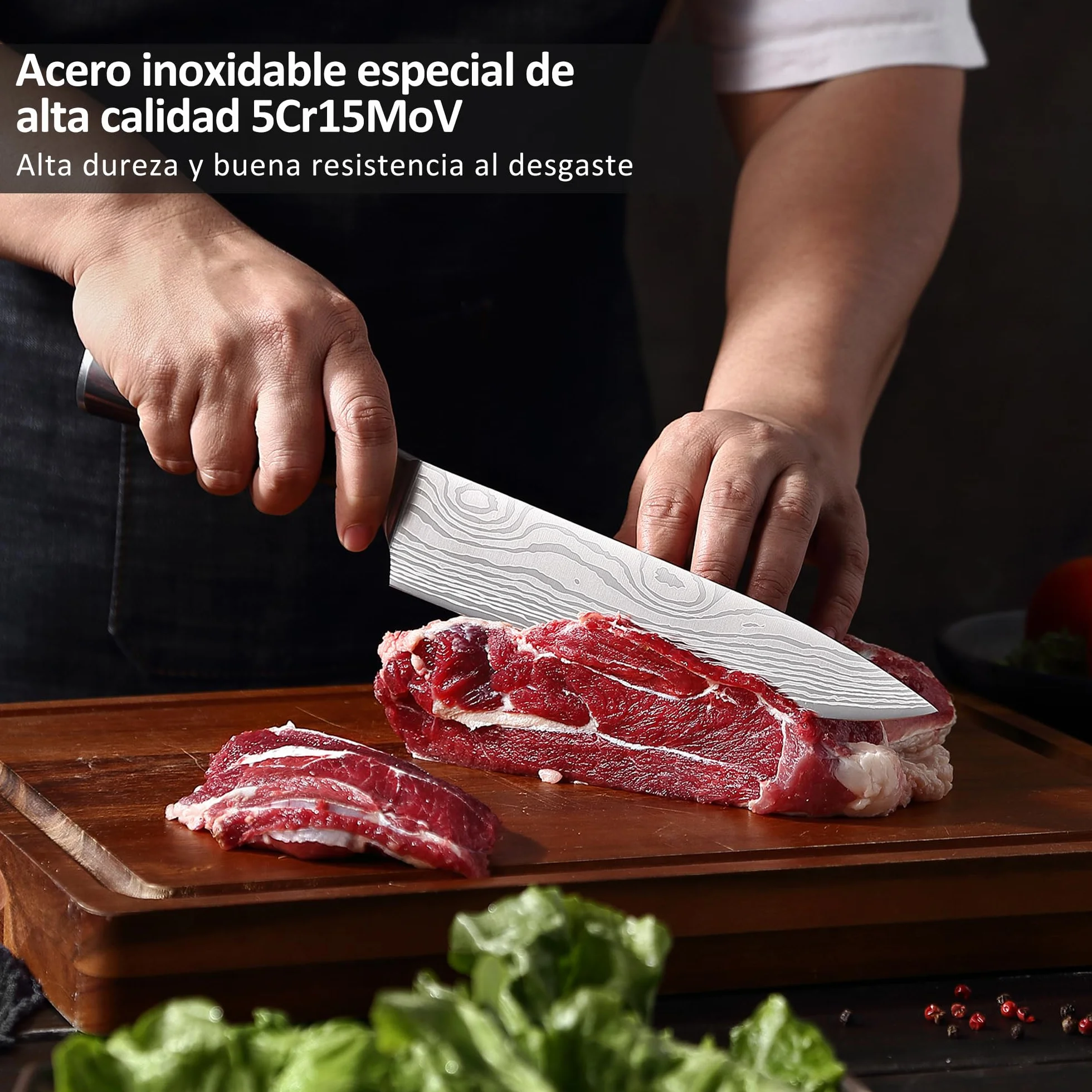 Cuchillo de chef profesional 20 cm acero inoxidable al carbono