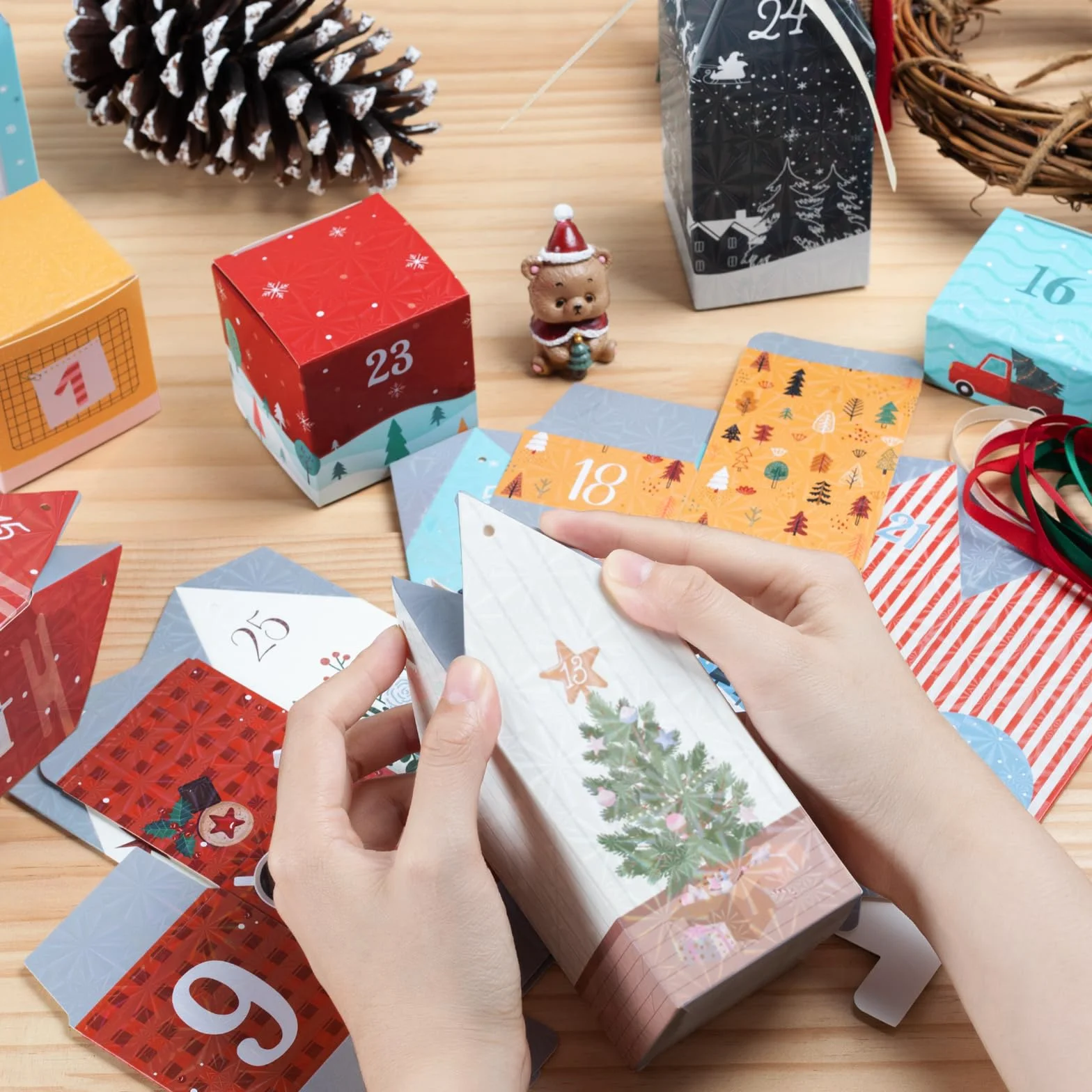 Calendario Adviento Cajas para Rellenar 25 Numeradas Navidad Crea tu 2025 Regalo Niños Amigos