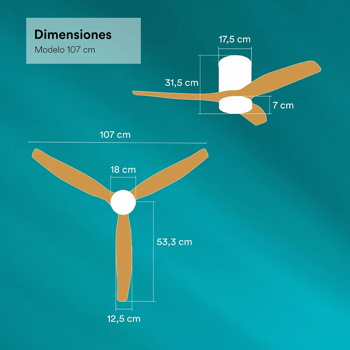 Daitsu Ventilador de Techo con Aspas de Madera Natural Velar | Función Verano/Invierno | 6 Velocidades | Luz Regulable | Control Wi-Fi App & Mando Inalámbrico (Ø107cm - Hasta 12m²)