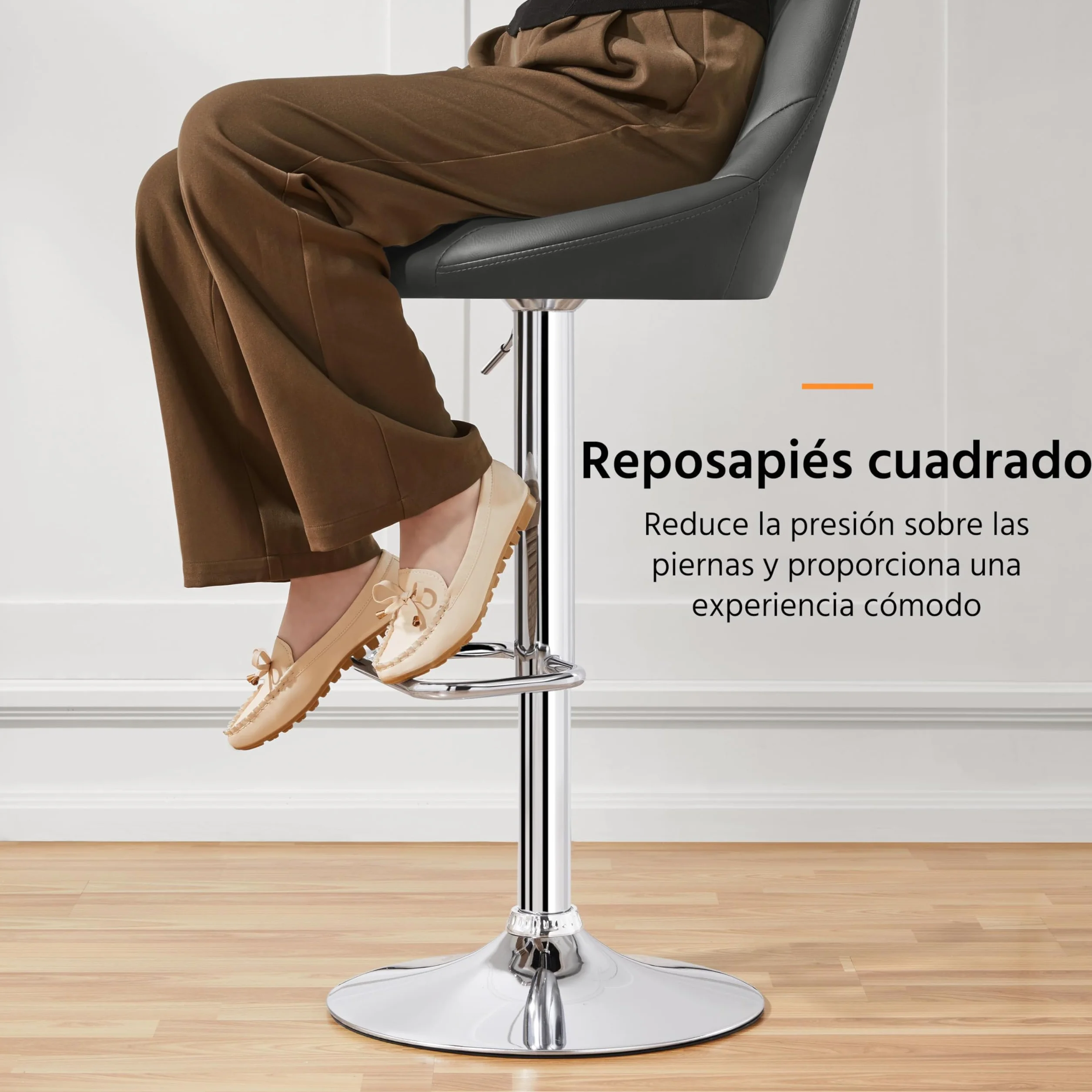 Yaheetech Juego de 2 Taburetes de Bar Ajustables 86-107,5 cm Asiento Giratorio Gris Oscuro