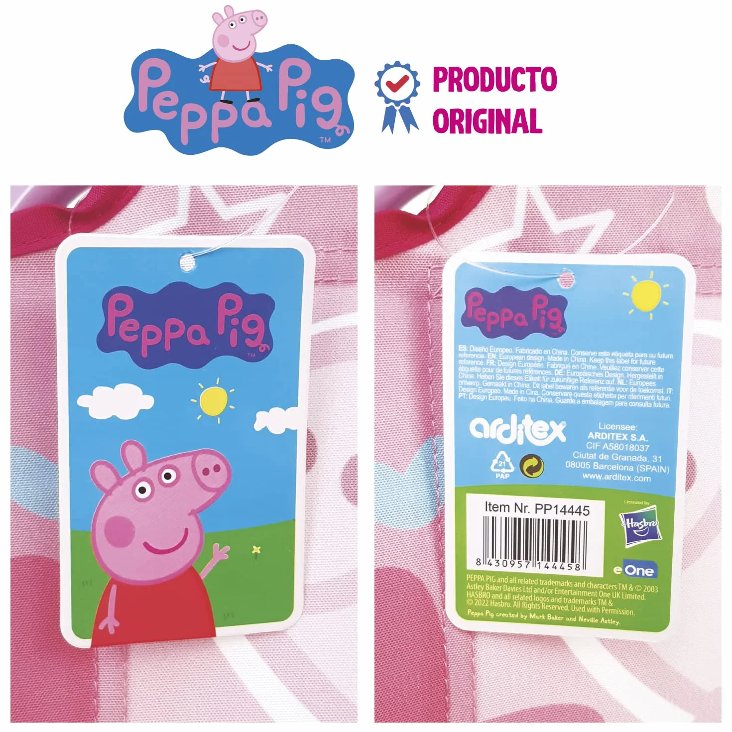 ARDITEX Silla Plegable Peppa Pig 38x32x53cm para Jardín Camping Playa