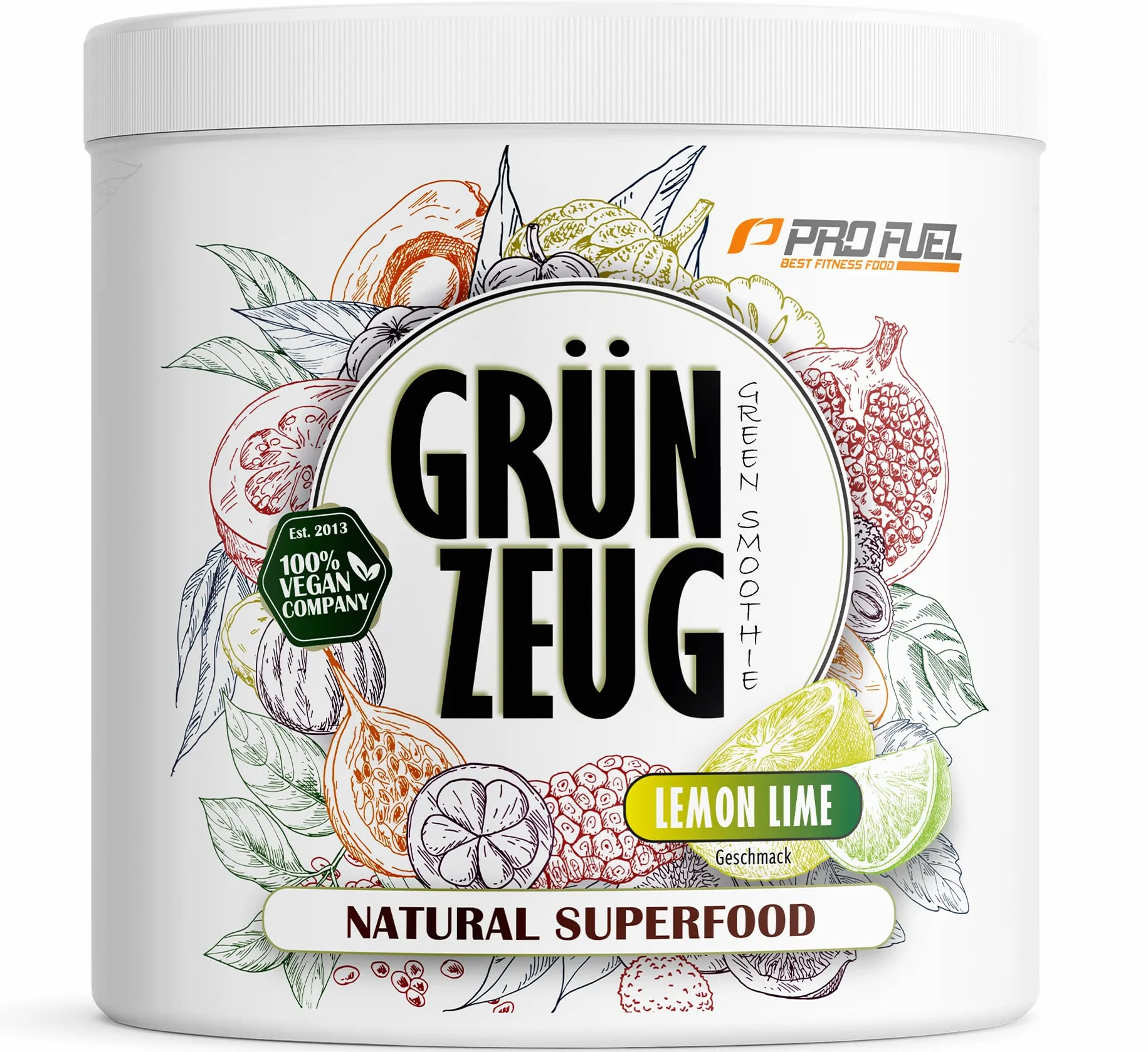 ProFuel Grünzeug Superfood Smoothie Pulver, 300 g Dose (Lemon Lime)