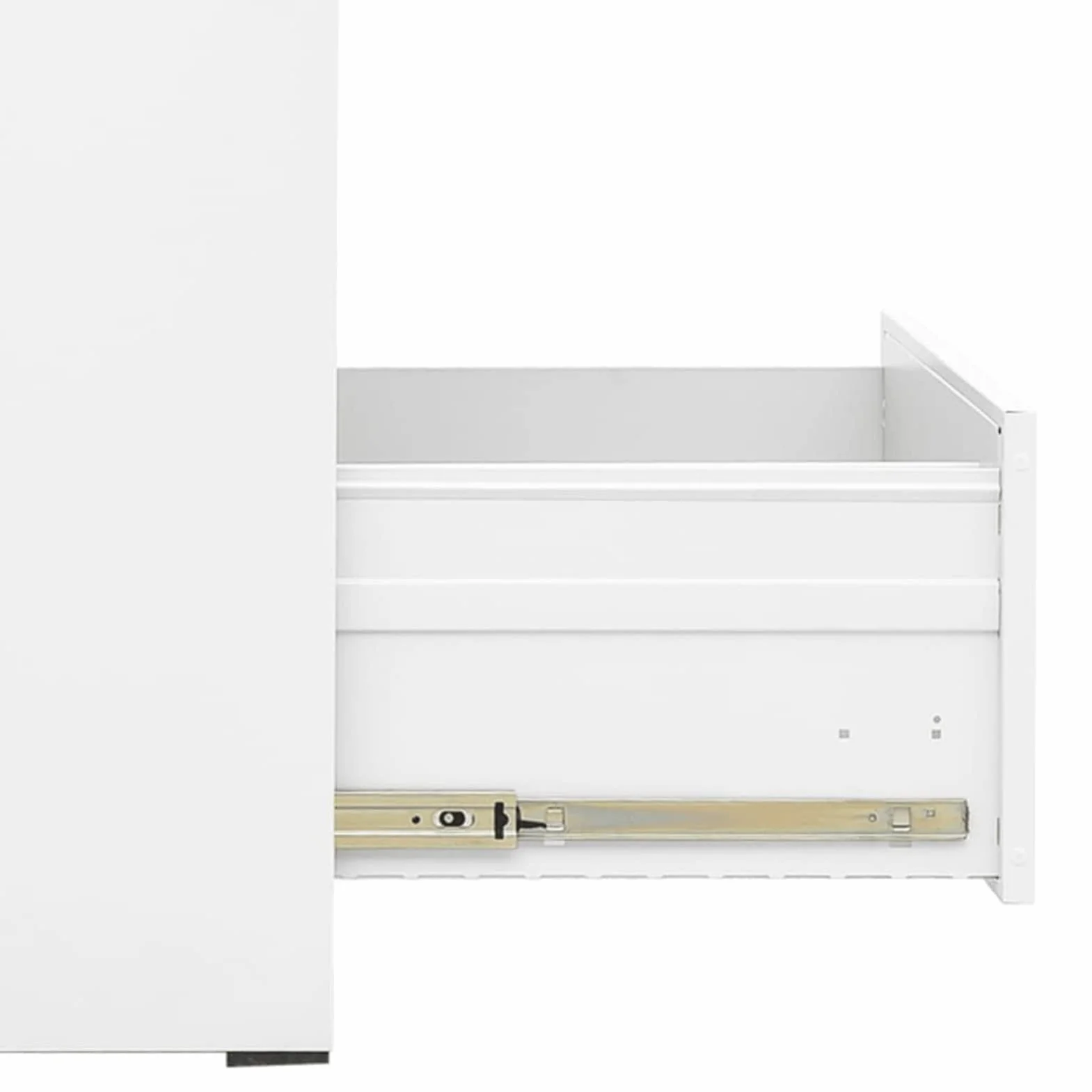 Armario Archivador Armarios Metalico Archivador Oficina de Acero Cajonera Oficina en Color Blanco con 4 Cajones y Cerradura .46 x 62 x 133 cm