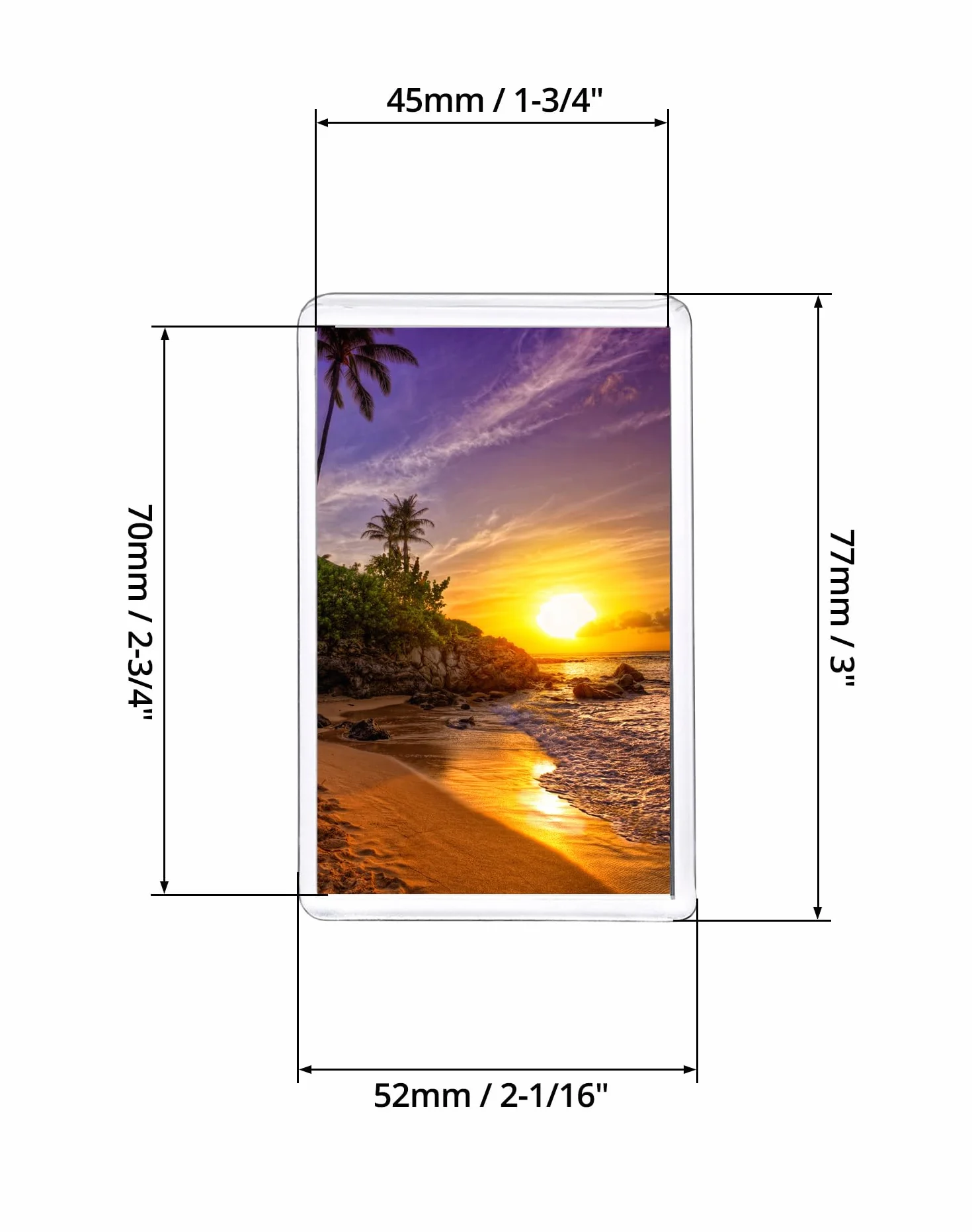 QWORK® 50 Piezas Mini Marcos de Fotos Magnéticos para Fotos de 7 x 4,5 cm, Marcos de Fotos de Acrílico Transparente para Refrigerador y Regalos Familiares