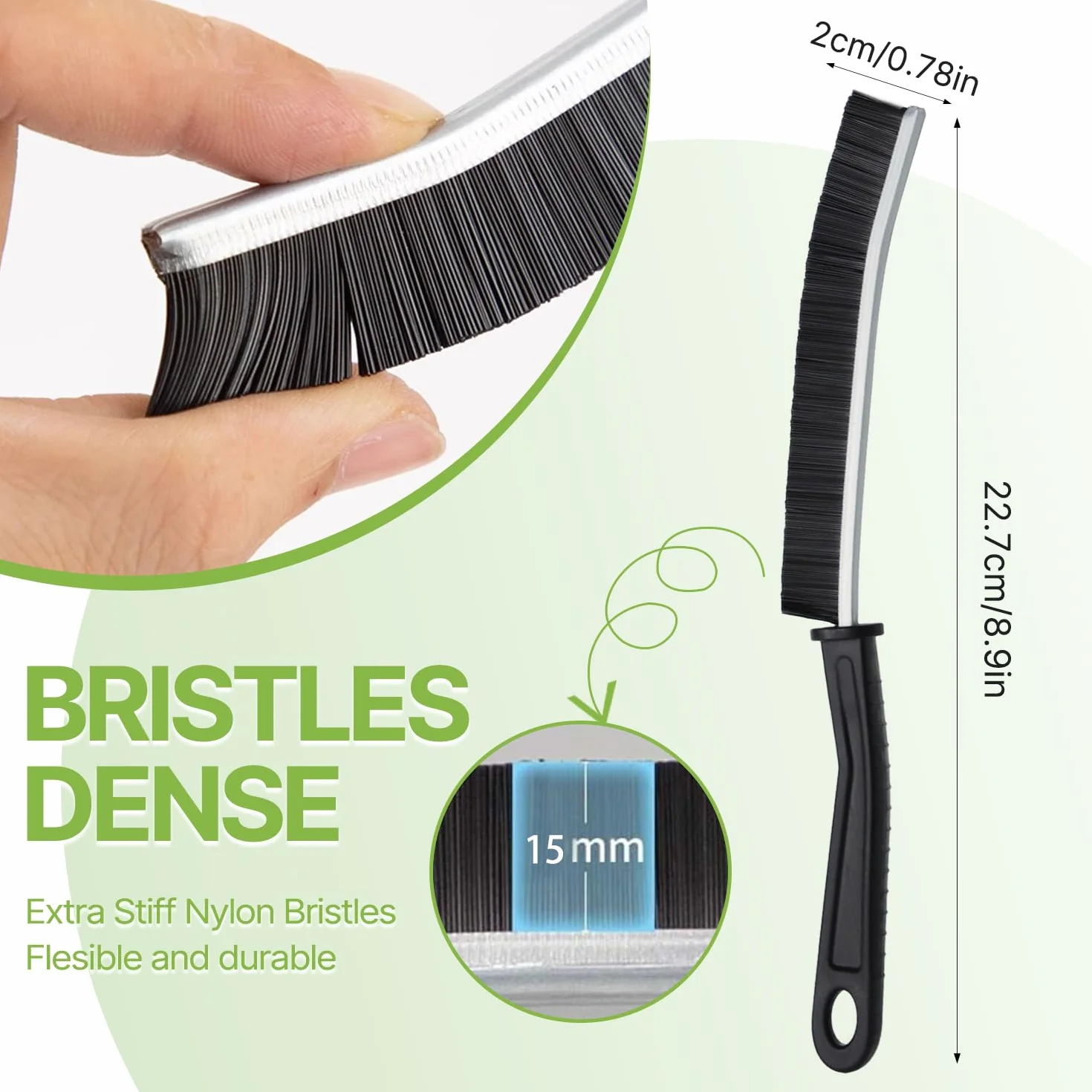 SUOXU Cepillo de Limpieza de Grietas, 3 Piezas para baño, Inodoro, Cocina, Ranura de Puerta de Ventana y Cepillo Limpiador Profundo de Grietas, Herramienta Multifuncional de Limpieza de Huecos