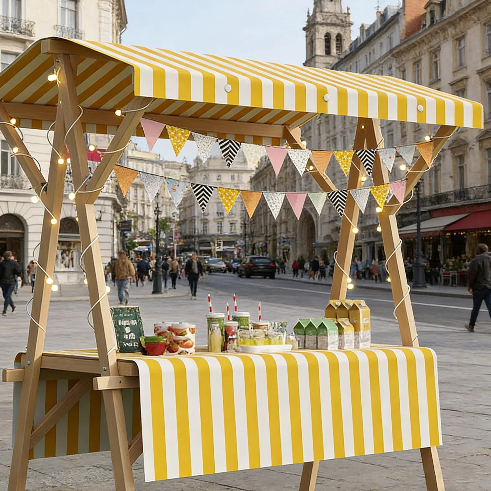 Puesto De Mercado Portátil De Madera Cubierto De Tela, Carrito Plegable para Vendedores Ambulantes con Toldo, Venta Callejera, Mercadillos(Mahjong,47.2in/120cm)