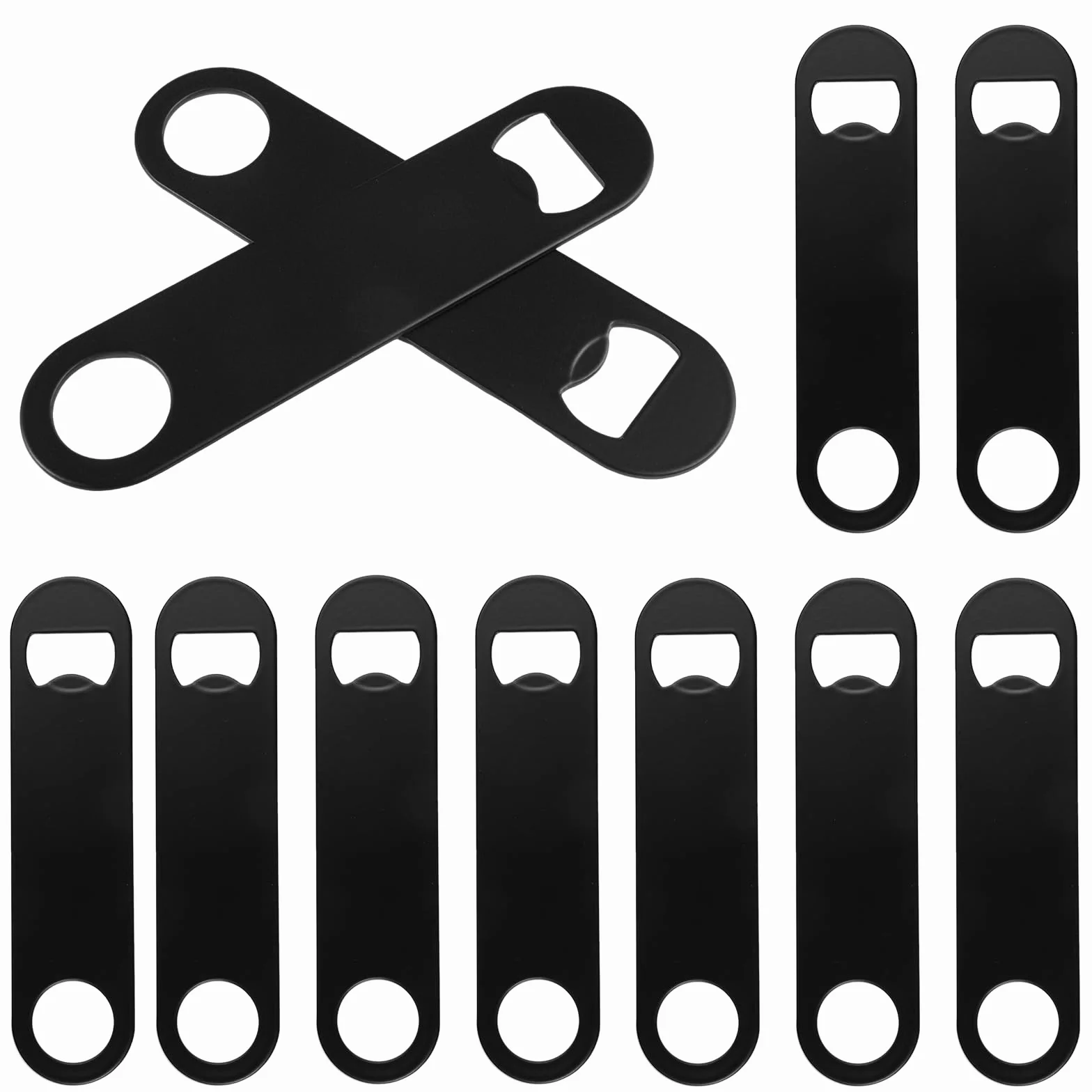 Paquete de 10 Abridores de Botellas Planos, 12.5cm Abrebotellas Plano Abridor de Cerveza, Abrebotellas Plano de Acero Inoxidable para Pubs, Locales de Karaoke, Hogares, Excursiones Al Aire Libre