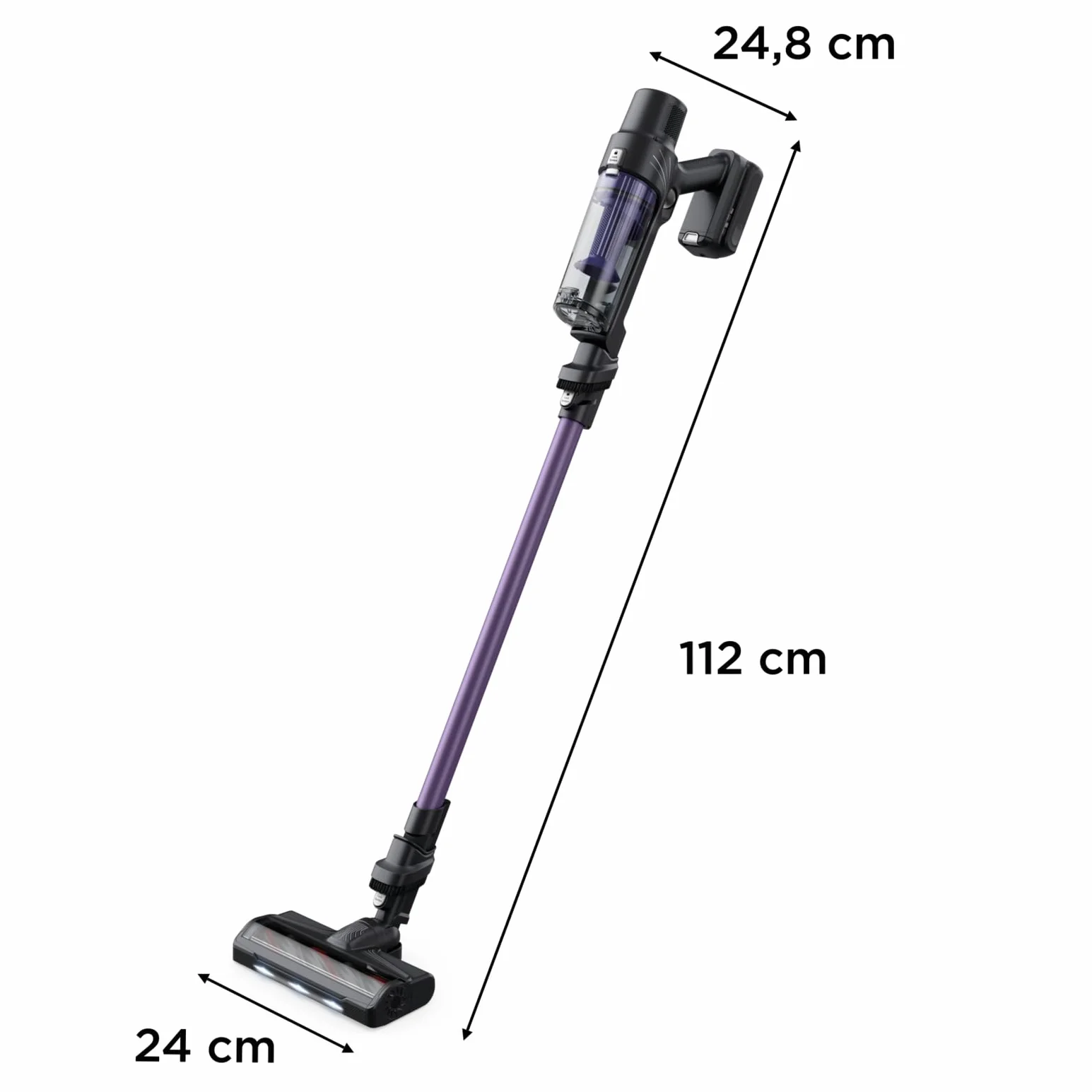 Rowenta X-Pert 7.60 Aspiradora sin cables, 140W, filtro HEPA, 45 min, luz LED, lila