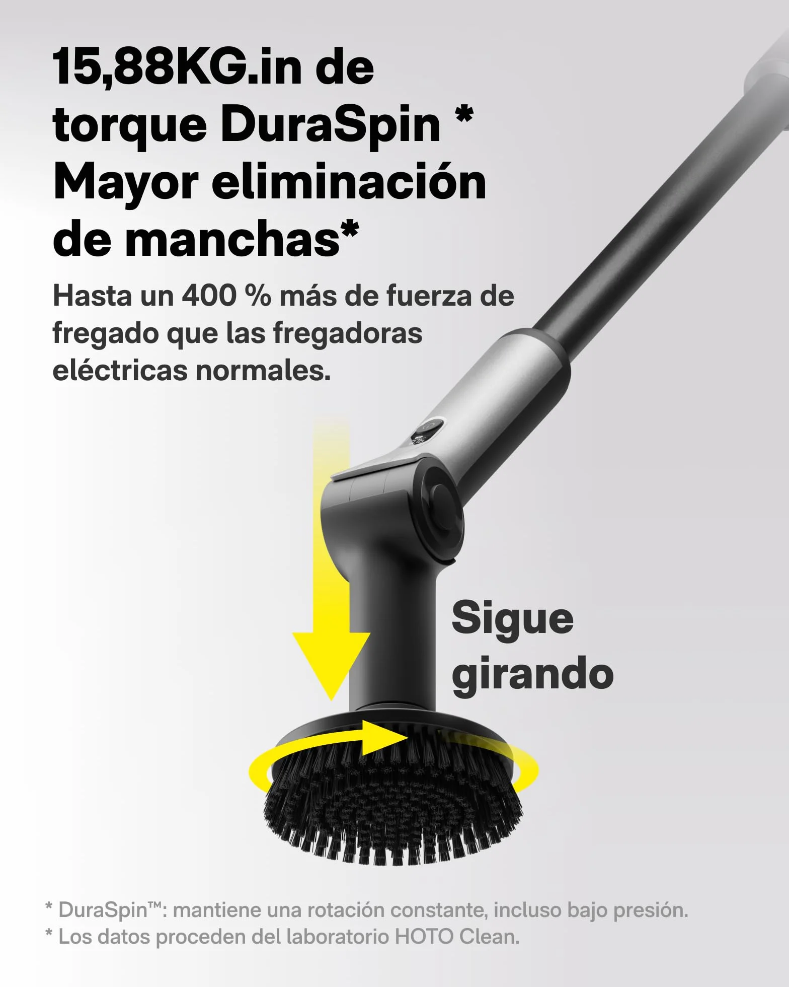 HOTO Cepillo Eléctrico Limpieza Hogar - Mango Extensible con Ángulo Ajustable, IPX7, Incluye 8 Cabezales Reemplazables para Limpieza Profunda de Baños, Azulejos y Superficies
