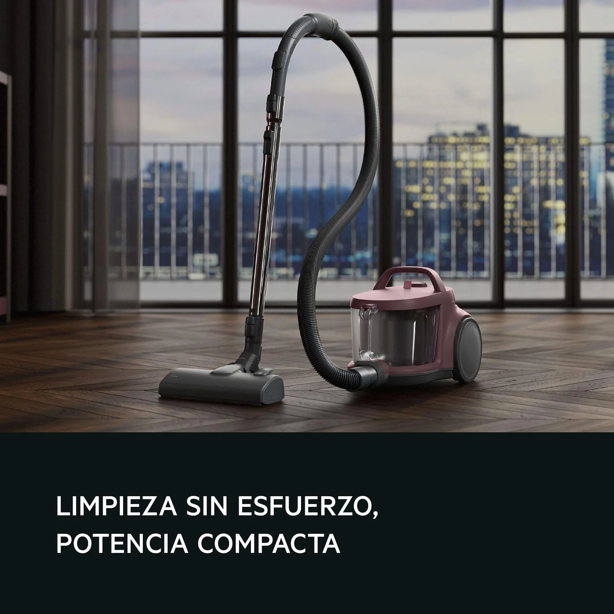 AEG Aspiradora de Trineo Sin Bolsa AL51C1DRF, 1000W, Filtro Hygiene Lavable, 78dB, Depósito de 2L, Radio de Acción de 9m, Adecuado para Suelos Duros y Alfombras, Rojo