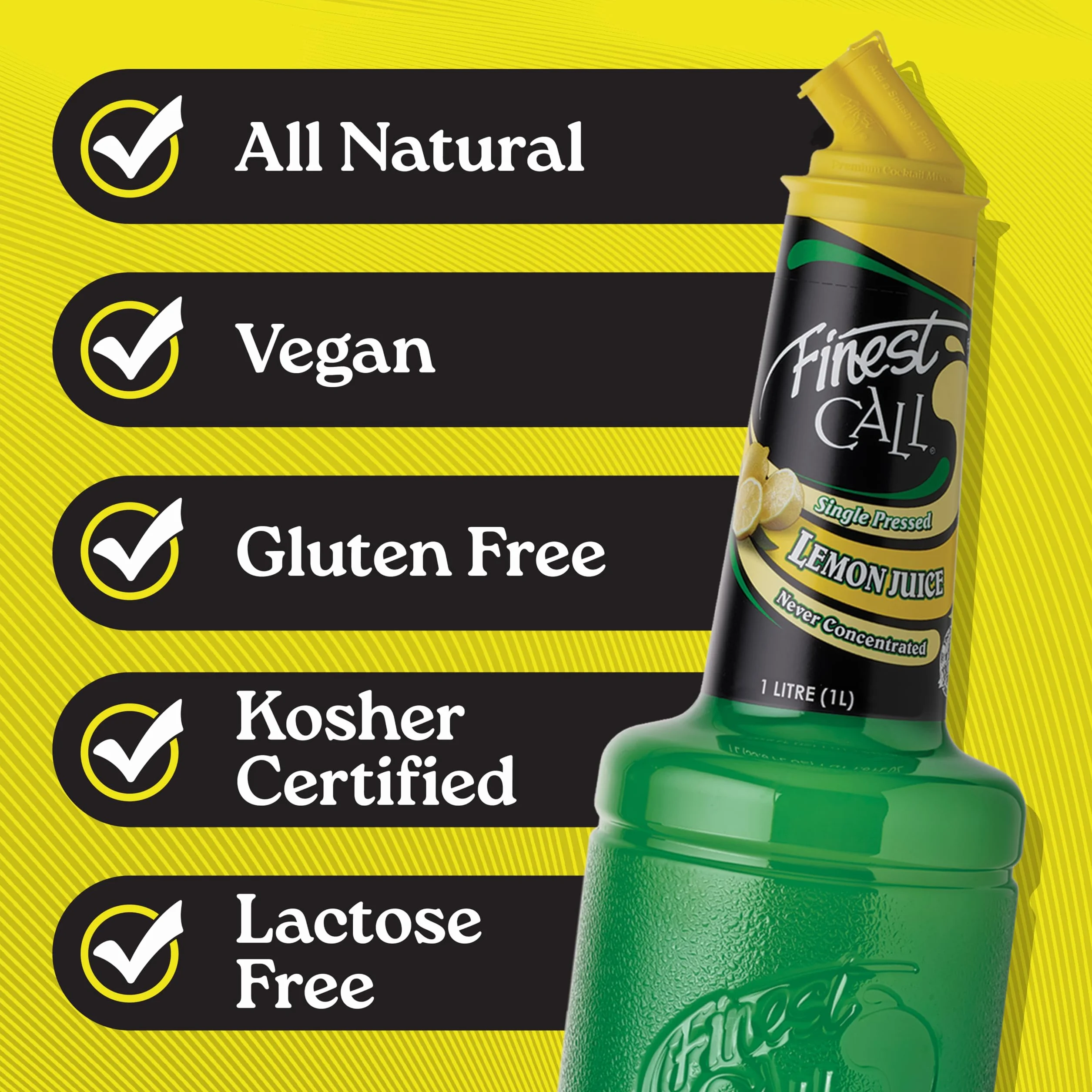 Finest Call Jugo de limón solo prensado 1 litro para cócteles