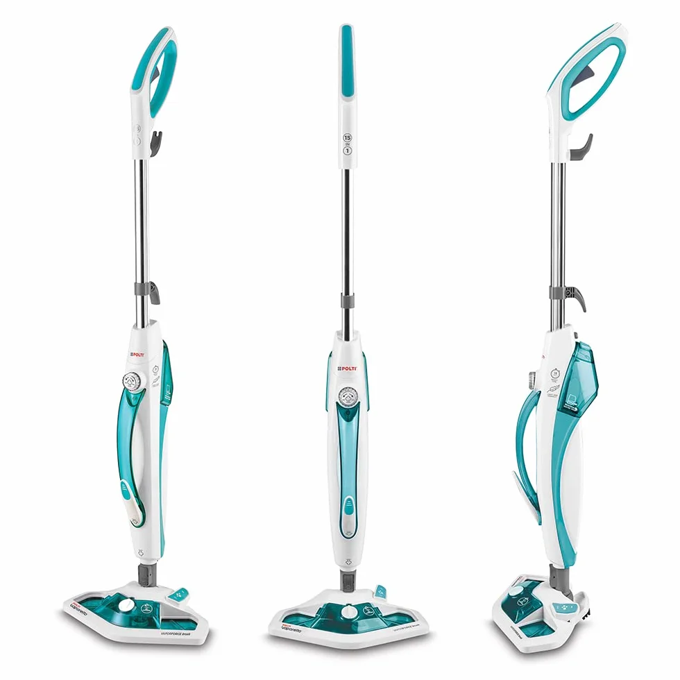 Polti Vaporetto SV450 Doble Escoba a Vapor 2 en 1 1500 W 13 Accesorios Azul Claro