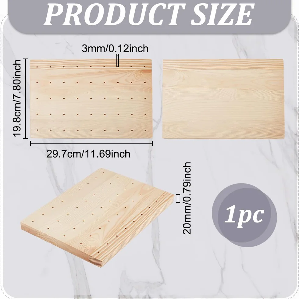 PH PandaHall Soporte de madera para brochetas de 45 agujeros, para alimentos, frutas, brochetas, suministros de catering, figuras de arcilla, bandeja de exhibición para aperitivos, cócteles, fiestas,