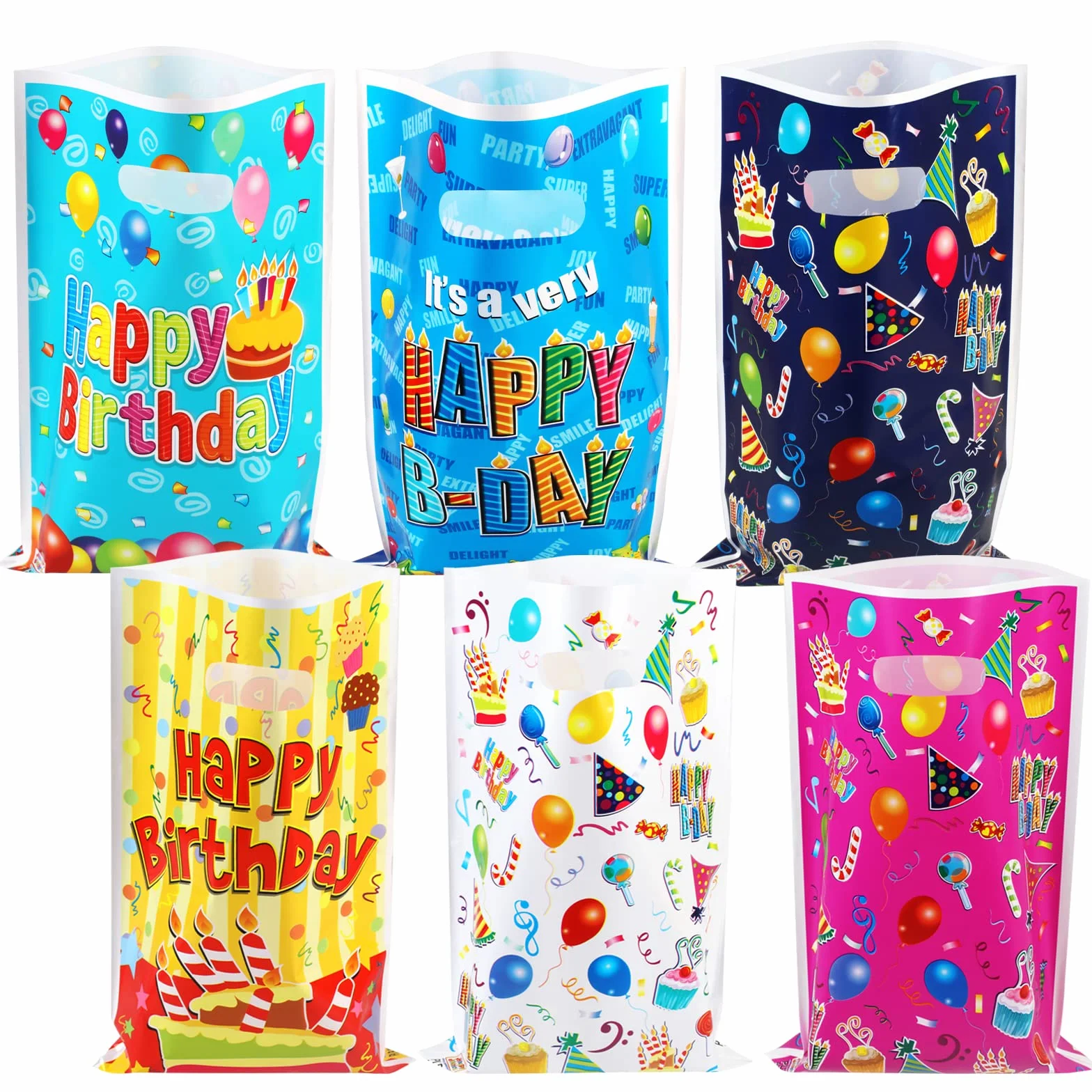 Annhao 30 Piezas Bolsas Regalo Cumpleaños, Bolsas de Regalo para Fiestas or Plástico Bolsitas Caramelos de Niños para Regalos fiestas de cumpleaños, Navidad, bodas, Bolsas galletas