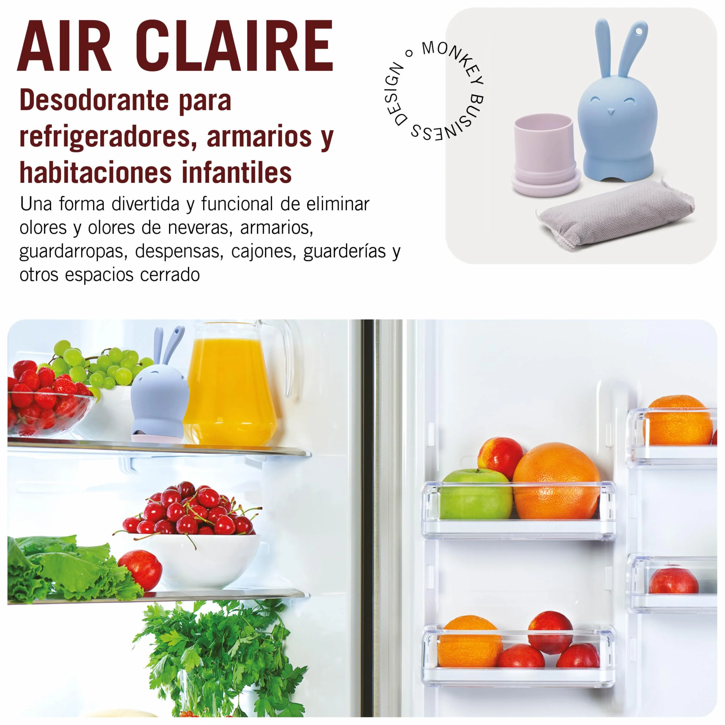 Monkey Business Eliminadores de Olores Carbón Activado para Armarios Bolsas Gimnasio Absorbente Ecológico