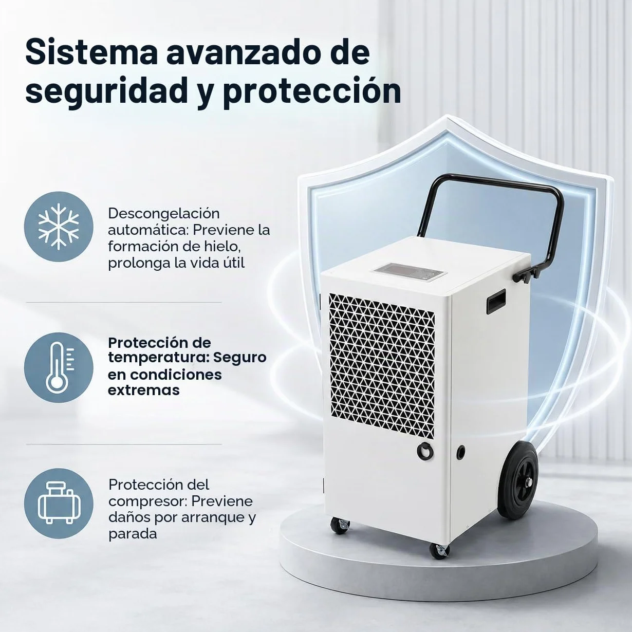 Deshumidificador Eléctrico Grande Industrial 120L/Día: Deshumificadores de Humedad con Bomba Compresor y Manguera de Drenaje 300m²/600m³ Cubierta Portátil Temporizador 24H Secado de Lavandería