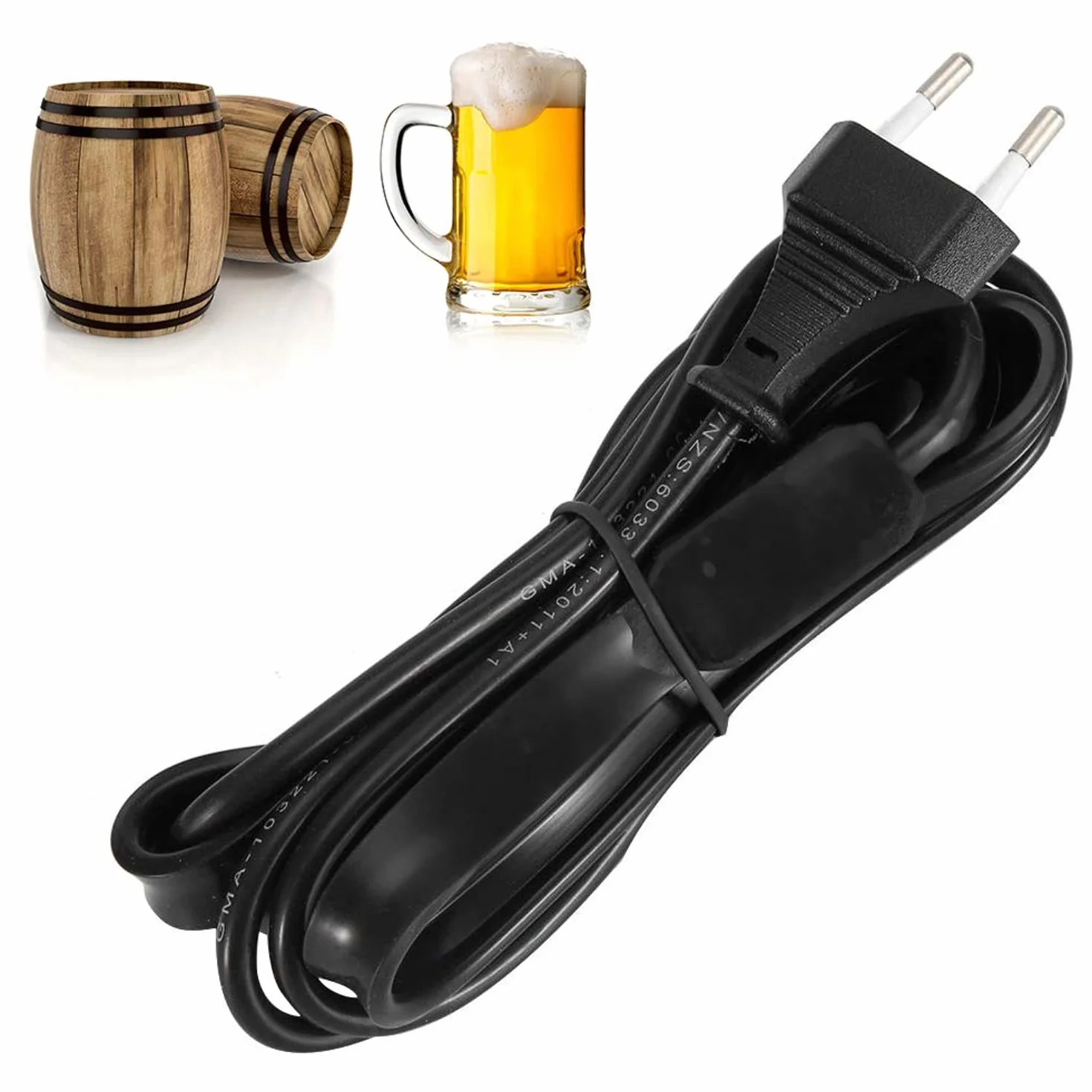 Jeffergarden Homebrew Fermentación Cinturón de calefacción Pad con Cerveza Vino Kombucha Caliente Líquido Adhesivo Termómetro Stick UE Plug 220V-250V
