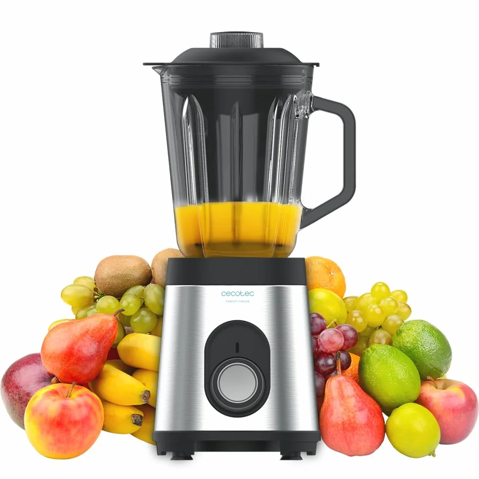 Cecotec Batidora de Vaso Power Black Titanium 1800MAX PerfectMix 2000W 1,8L Titanio Negro Acero Inox
