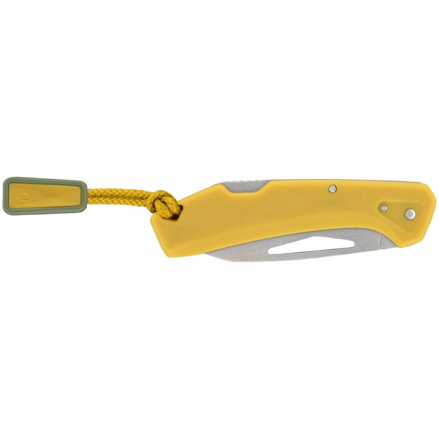 Gerber Navaja de bolsillo con cordón, LST Mini, hoja de acero inoxidable 440A Wharncliffe, escamas del mango de nylon reforzado con fibra de vidrio, longitud de la hoja: 4,8 cm, amarillo, 1074532
