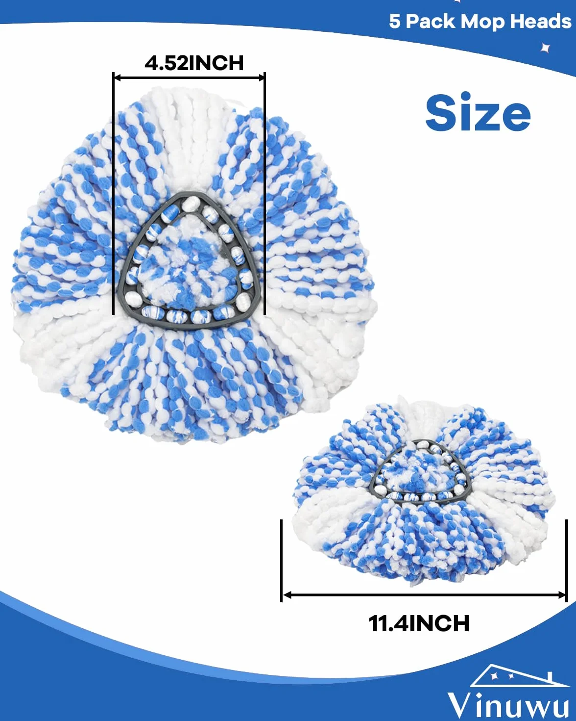 Vileda H2prO Paquete de 5 recambio fregona con pedal microfibra RinseClean