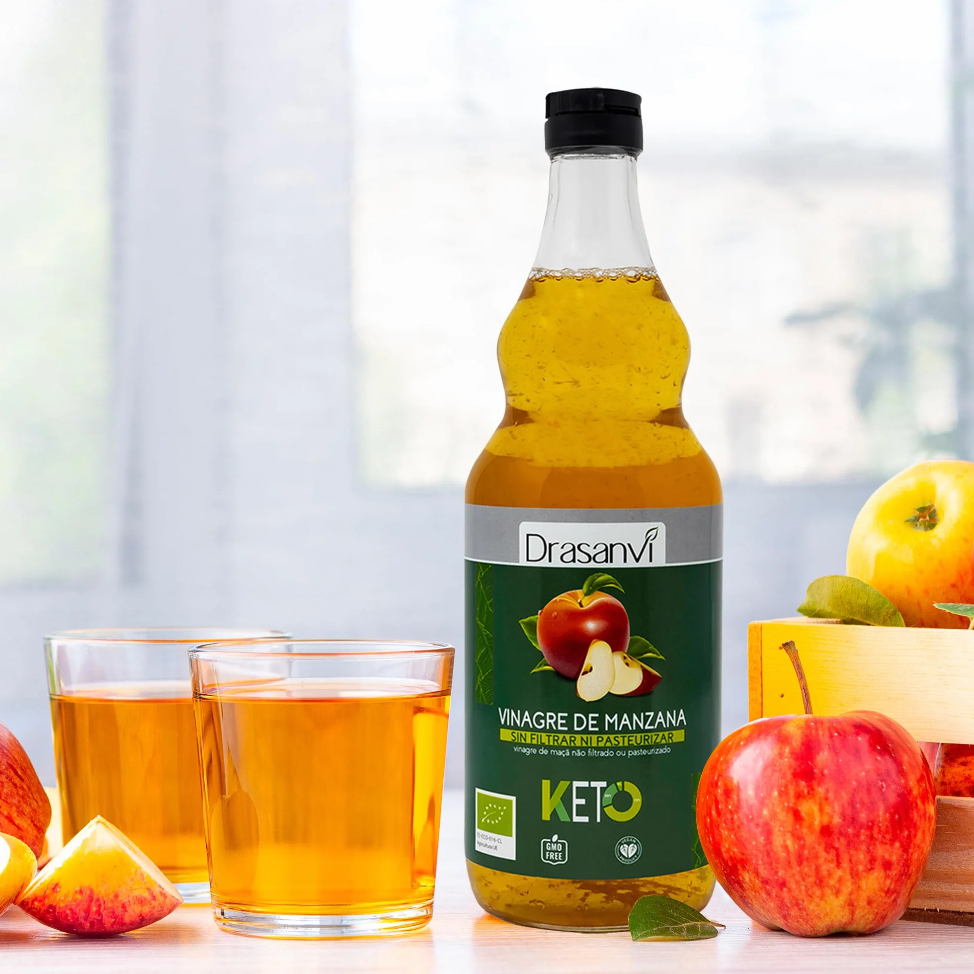 DRASANVI VINAGRE DE MANZANA MADRE SIN FILTRAR CERTIFICADO BIO 75cl