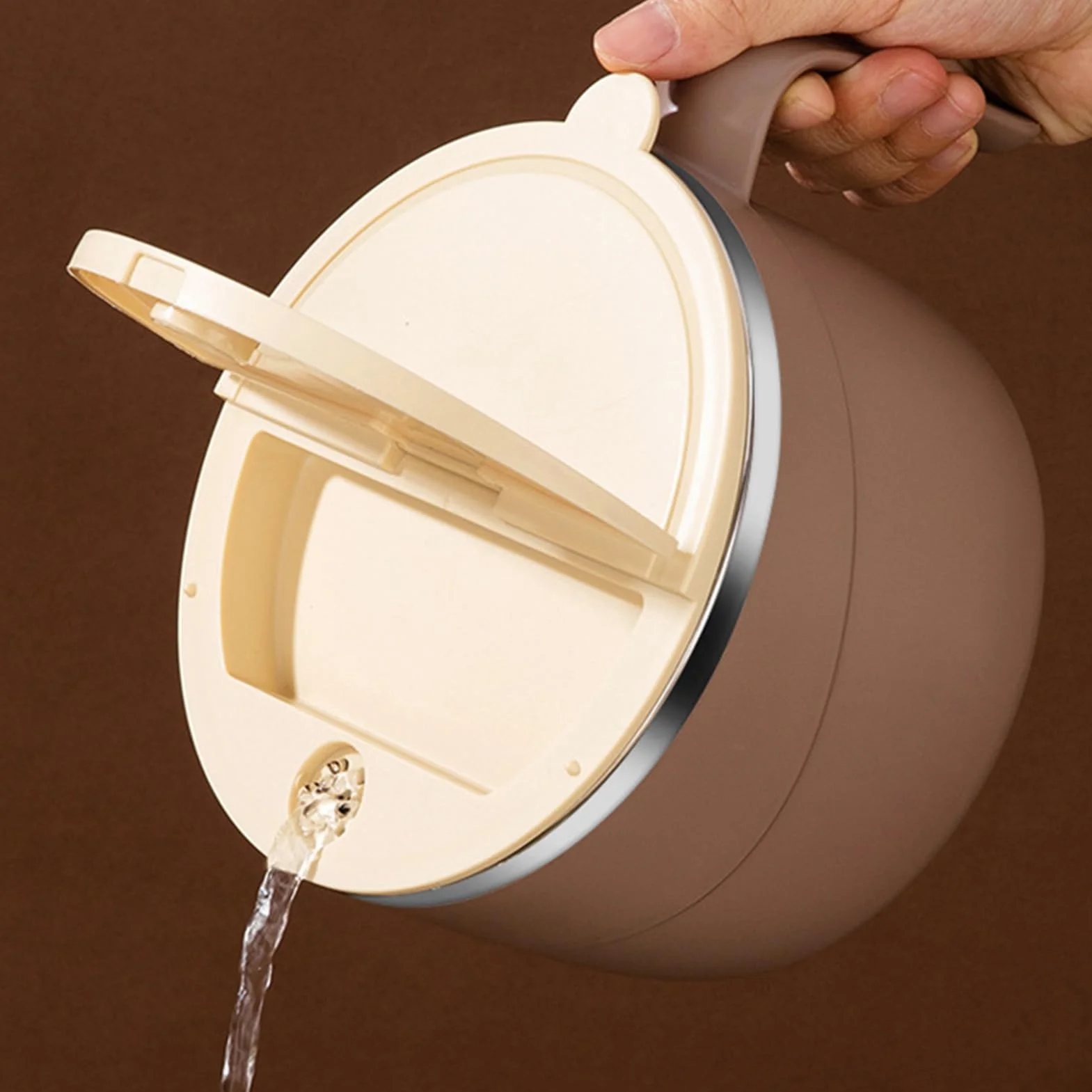 304 Stainless Steel 1200ML Insulated Soup Bowl with Lid Spoon Double Layer Anti-Scald Ramen Bowl Large Capacity Handle Blue