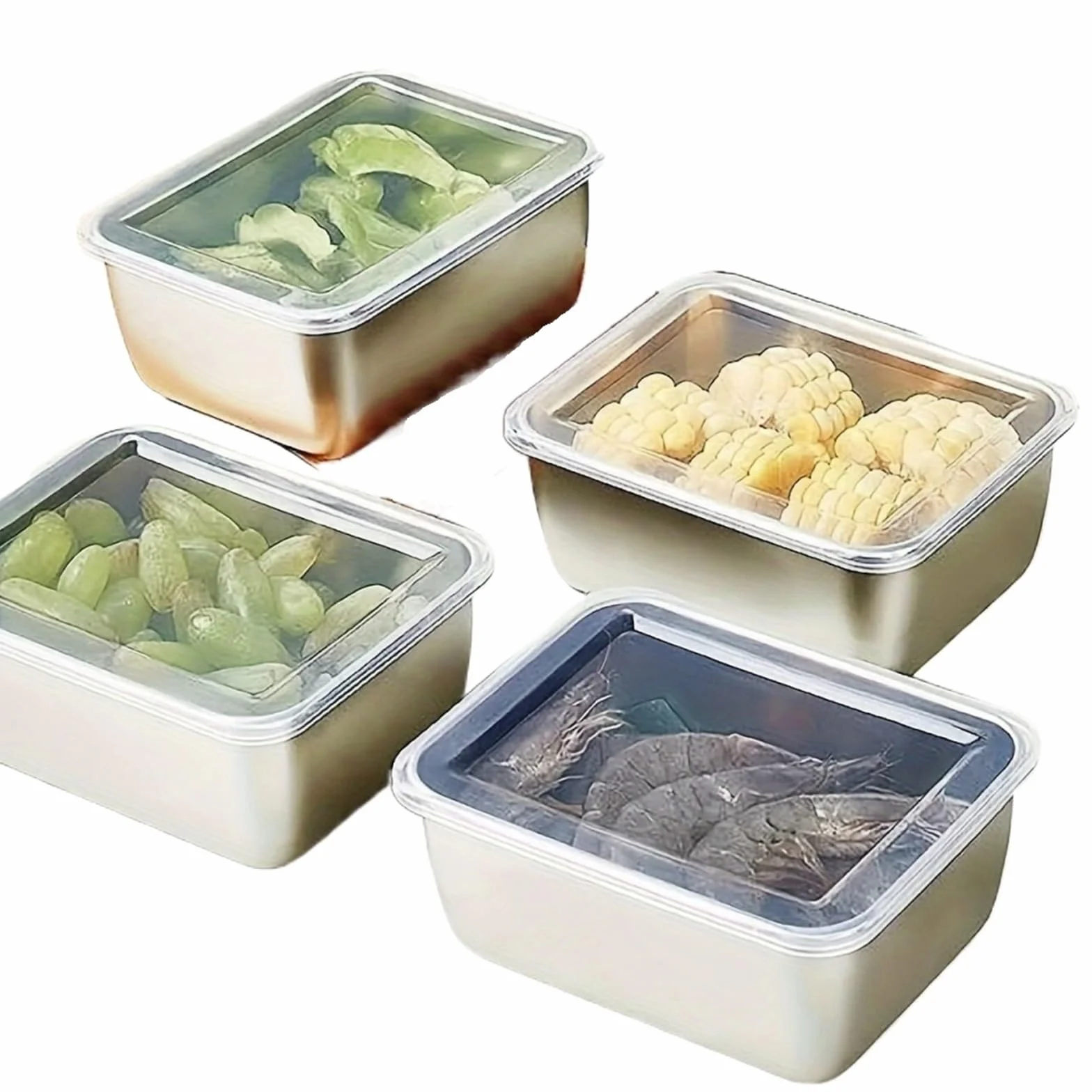 Contenedor de conservación alimentos frescos acero inoxidable 6 piezas Para Cocina
