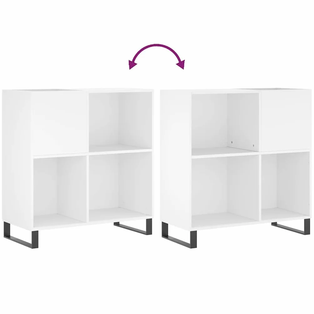 vidaXL Mueble para Discos Madera contrachapada Blanco 84,5x38x89 cm