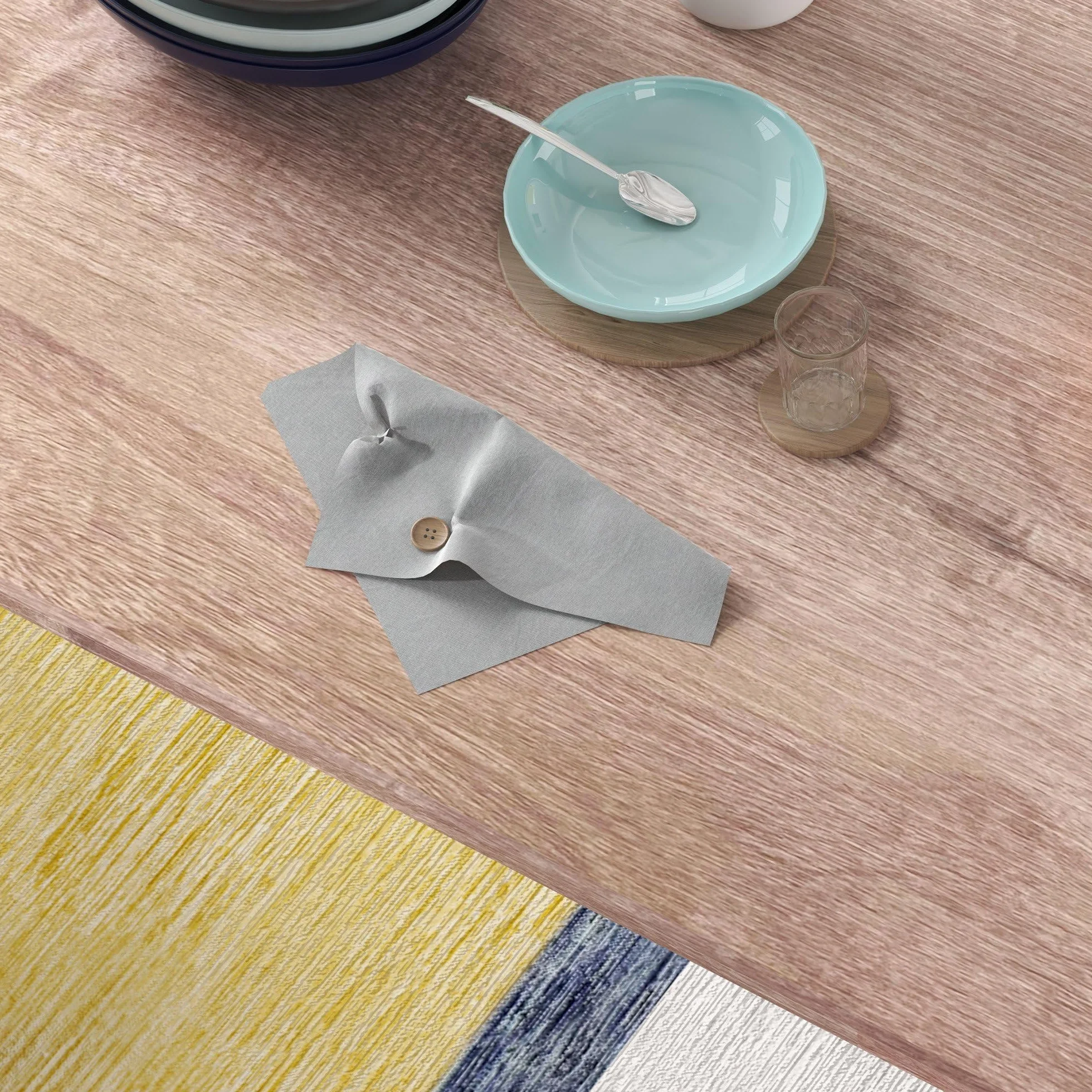 HOMCOM Conjunto de Comedor 5 Piezas Juego de 1 Mesa y 4 Sillas con Pies Acero para Cocina Restaurante 110x70x75 cm Madera Natural y Blanco