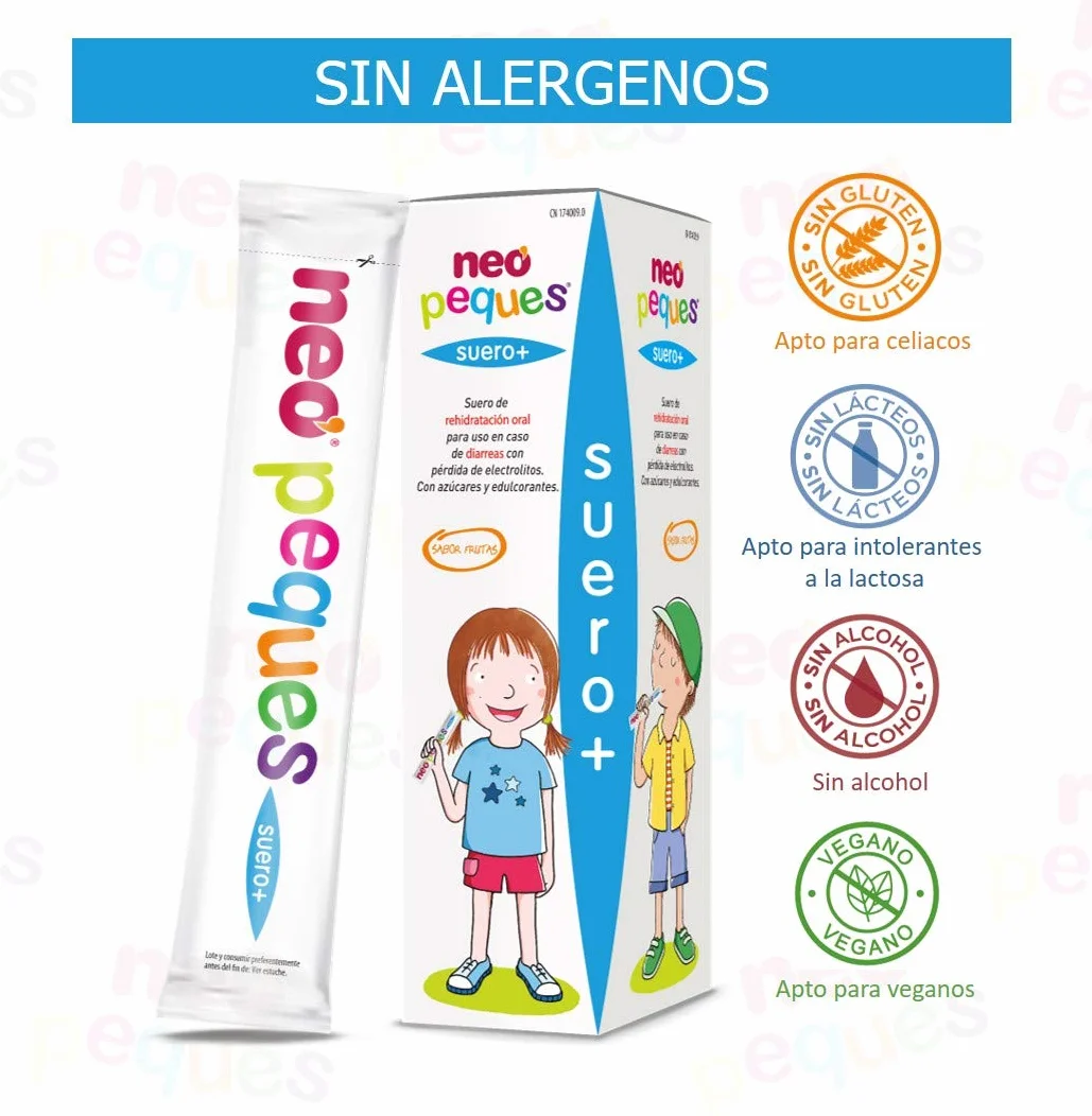 NEO PEQUES Suero + Suero Infantil de Rehidratación Oral 5 Unidades Sabor a Frutas